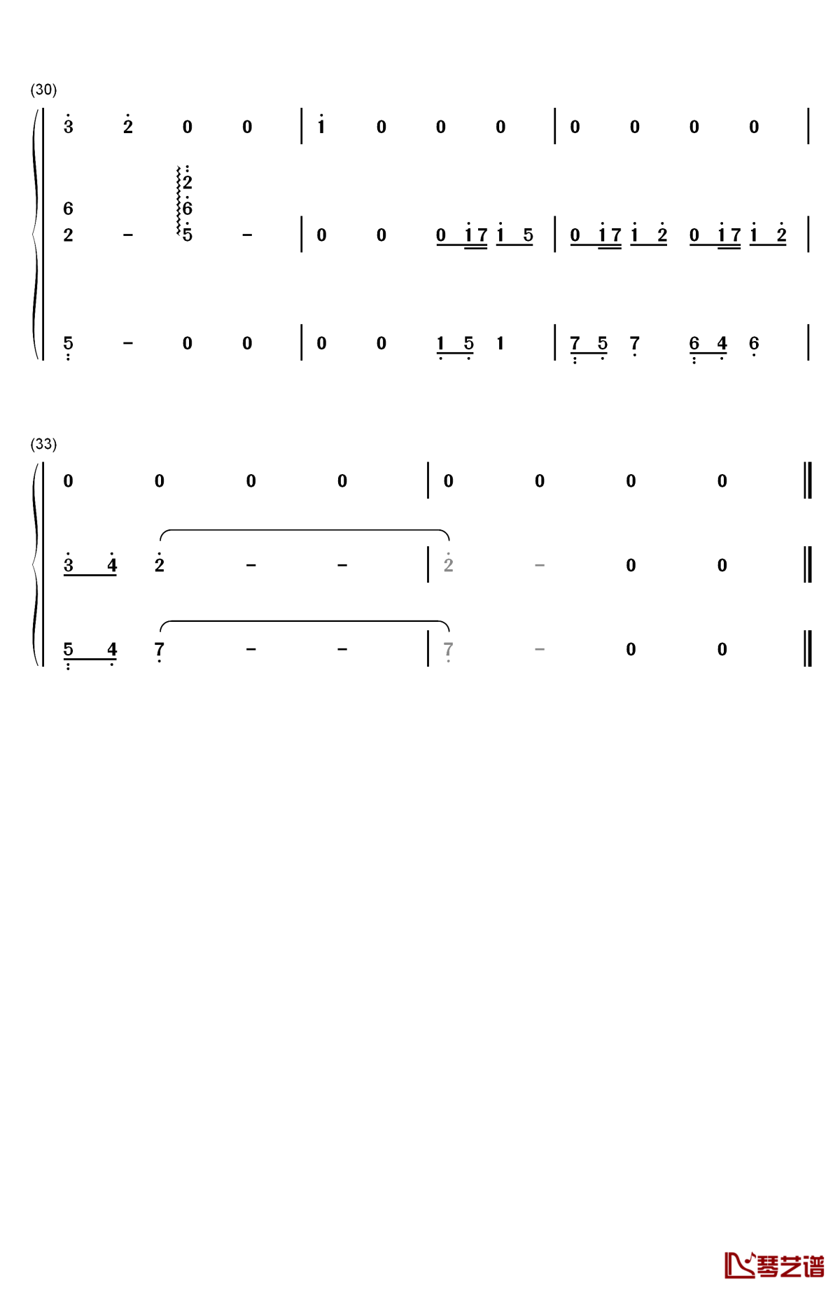 小精灵钢琴简谱-数字双手-吴青峰5