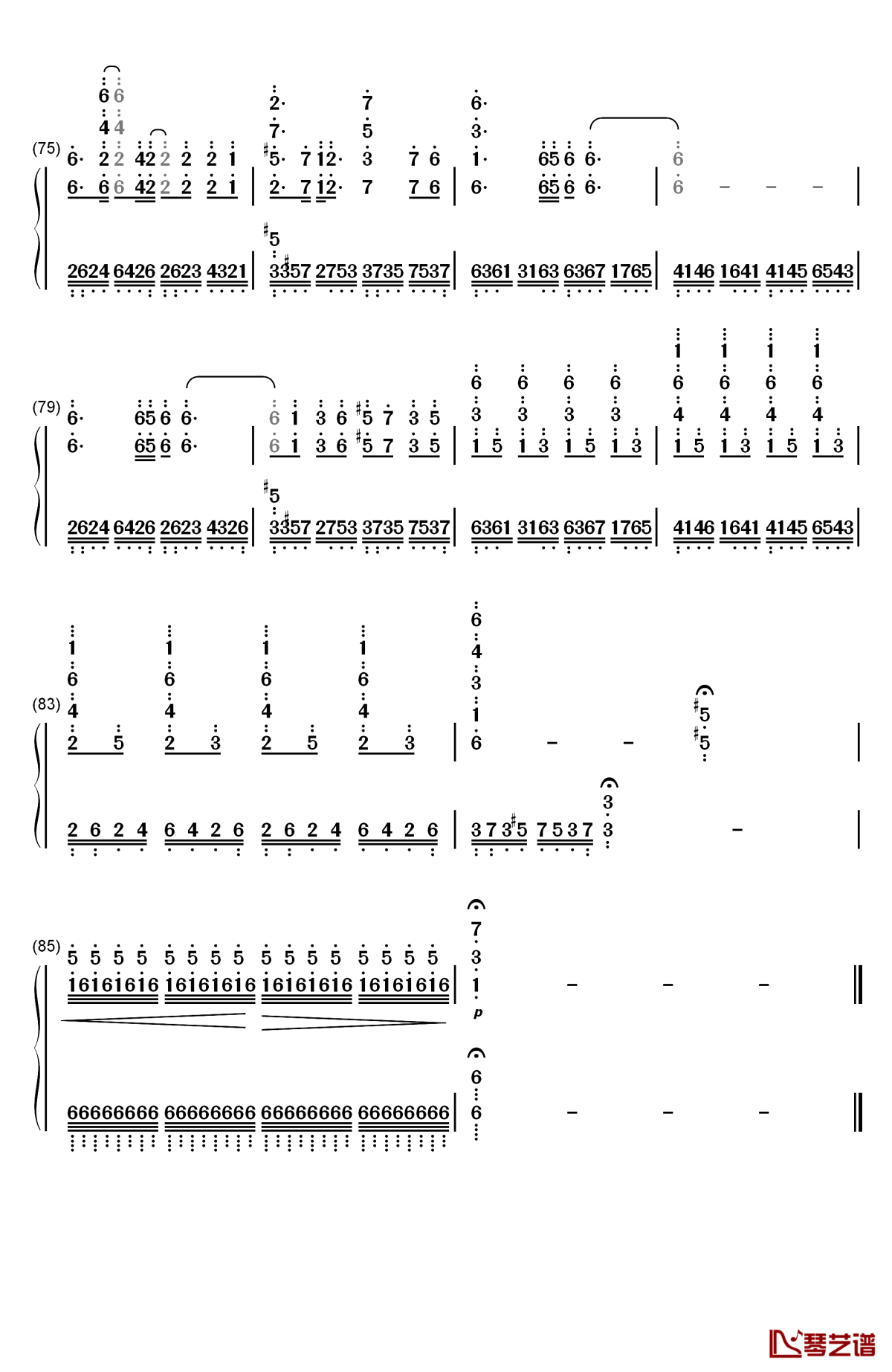 skyfall钢琴简谱-数字双手-阿黛尔  adele5