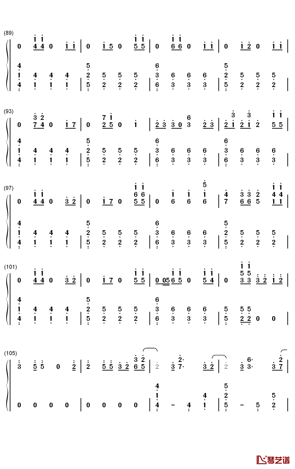 fallin flower钢琴简谱-数字双手-seventeen5