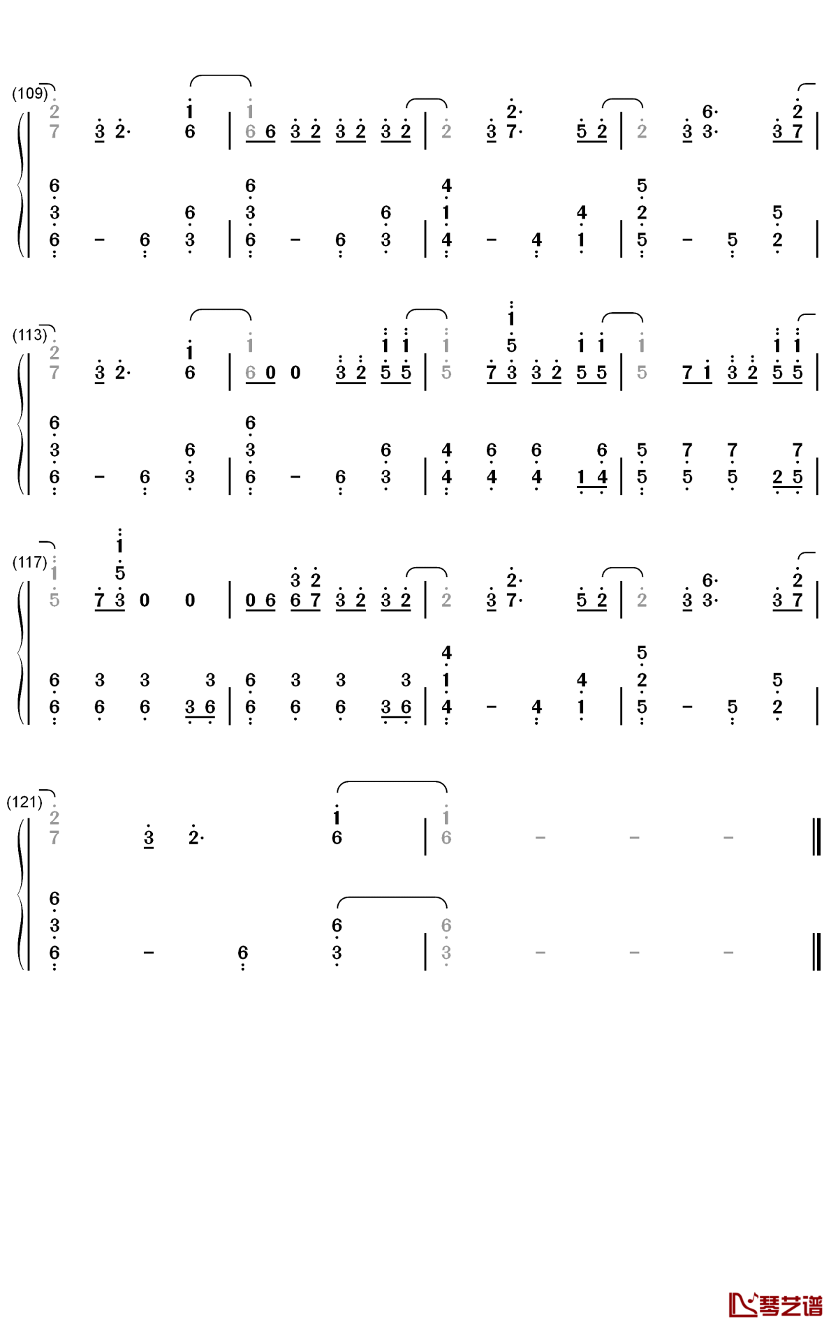 fallin flower钢琴简谱-数字双手-seventeen6