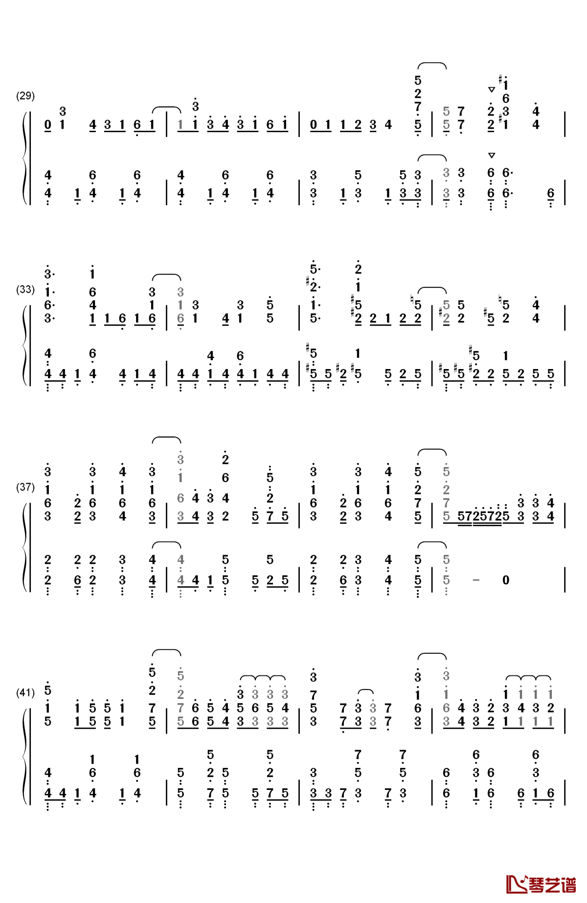 ノーポイッ！钢琴简谱-数字双手-petit rabbit's3