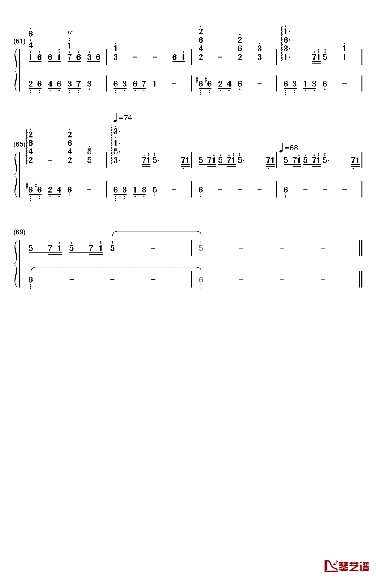 风之甬道钢琴简谱-数字双手-久石让  joe hisaishi 宫崎骏4