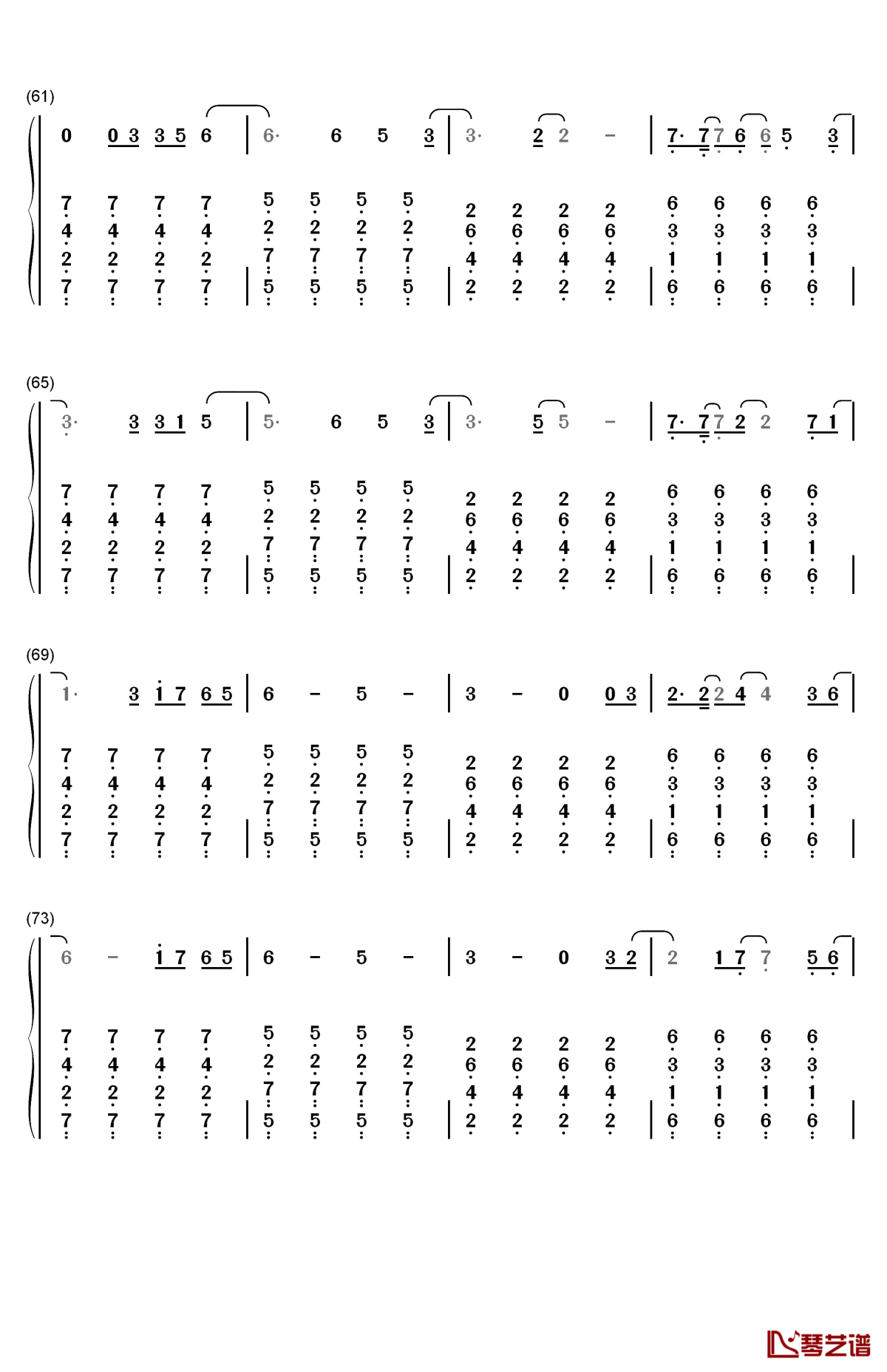 the spectre钢琴简谱-数字双手-alan walker5