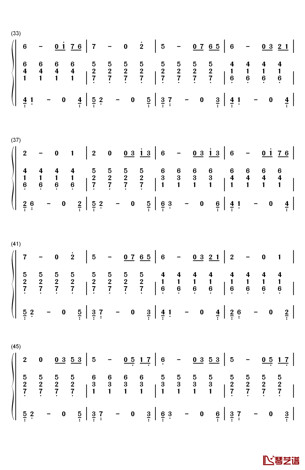 here we are again钢琴简谱-数字双手-cagnet3