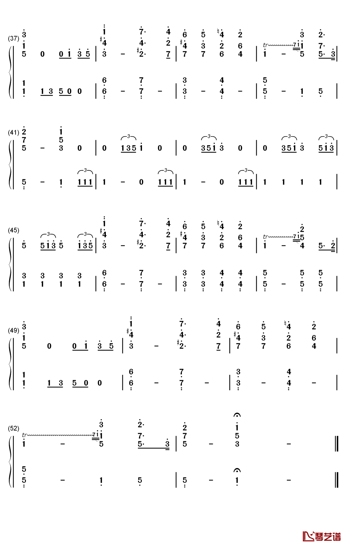 wedding march钢琴简谱-数字双手-门德尔松3