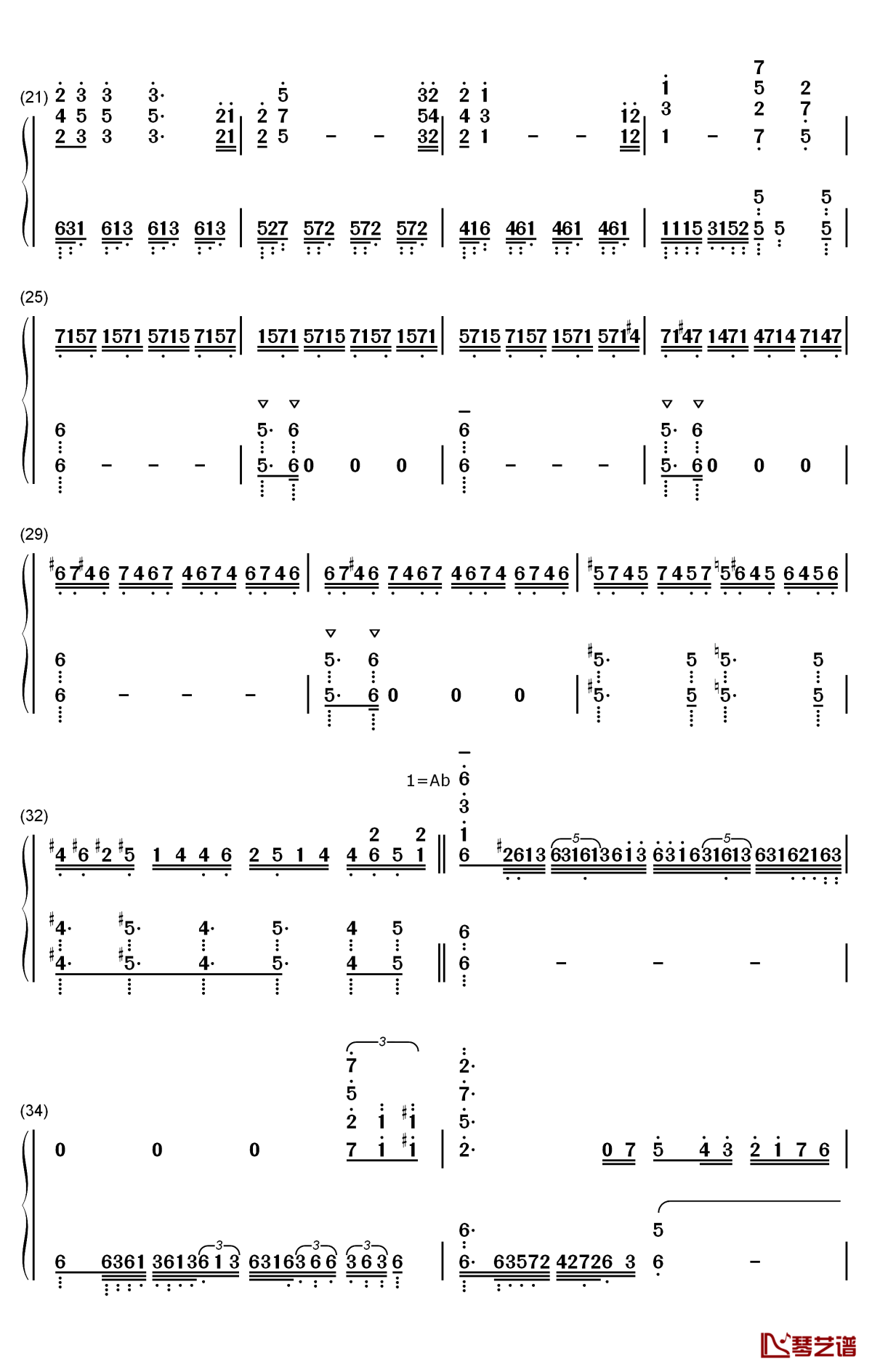 hanezeve caradhina钢琴简谱-数字双手-kevin penkin2