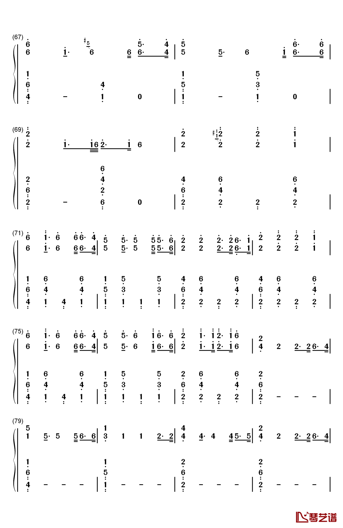 frontier钢琴简谱-数字双手-cargo5