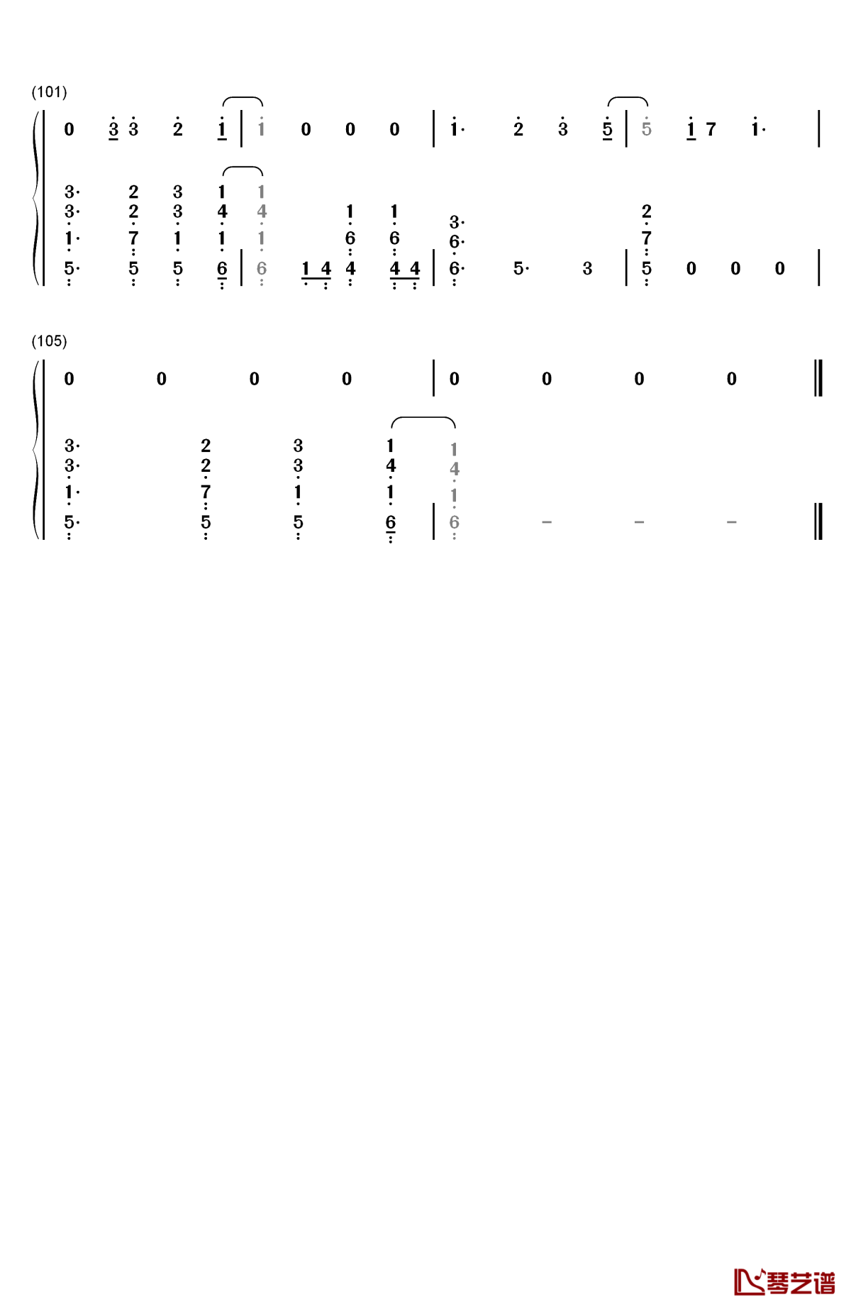 hello my love钢琴简谱-数字双手-westlife6