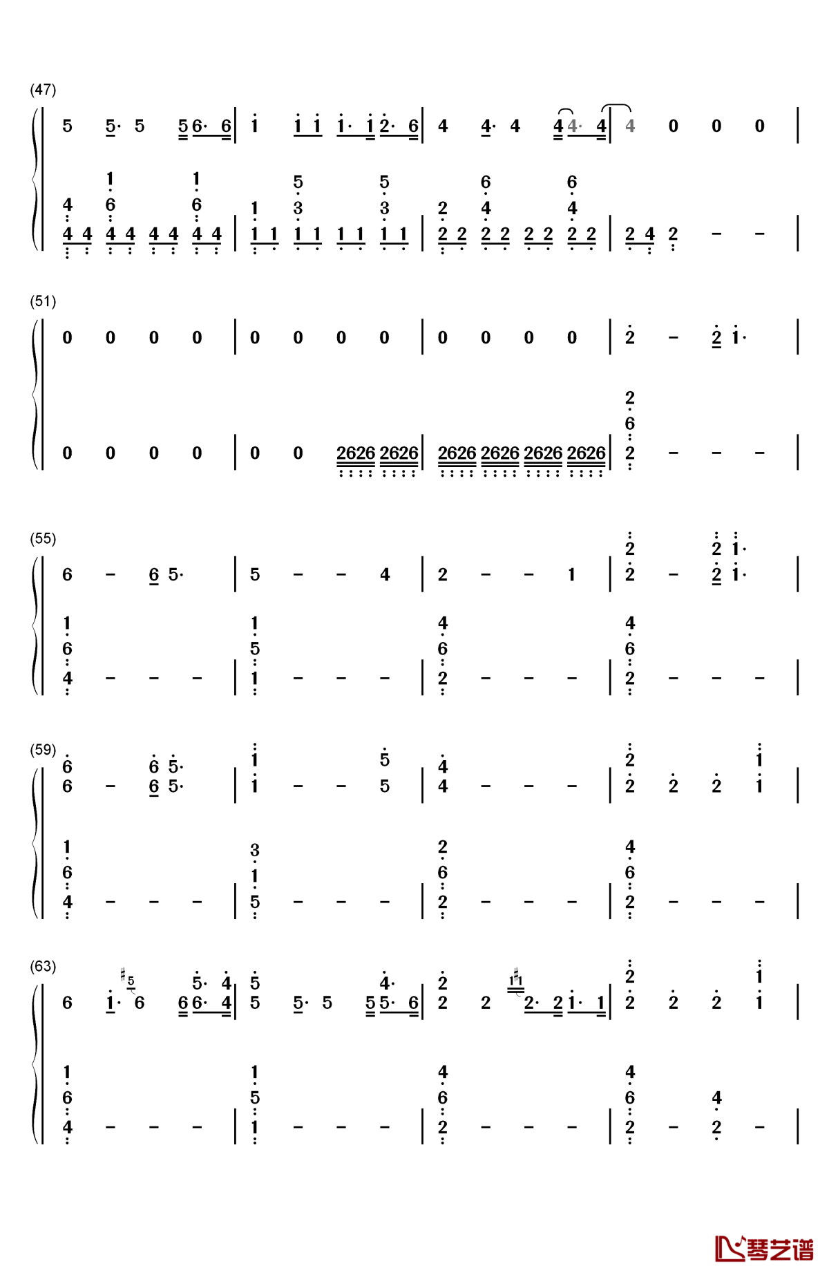 frontier钢琴简谱-数字双手-cargo4