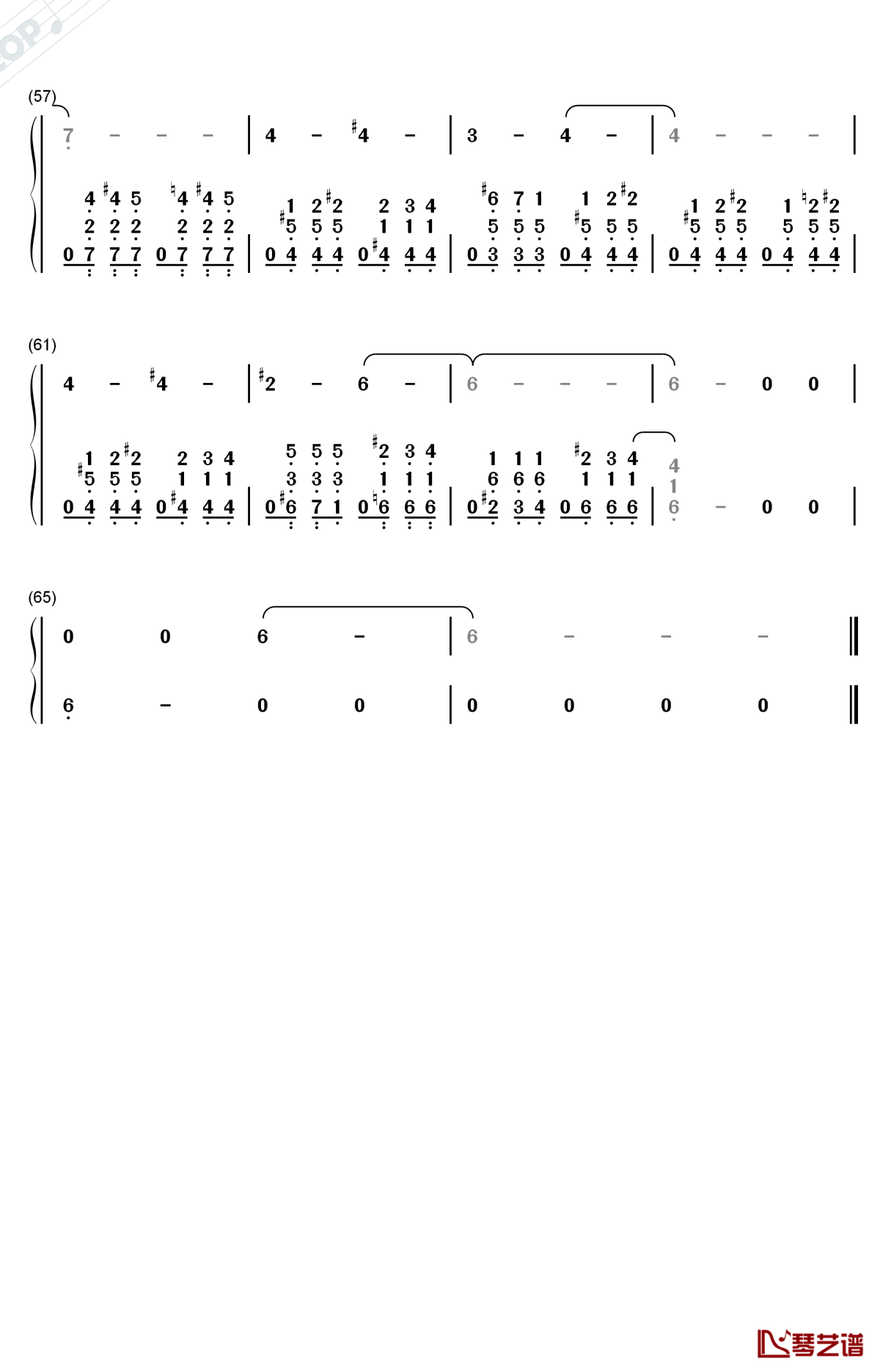 双面燕洵钢琴简谱-数字双手-谭旋4