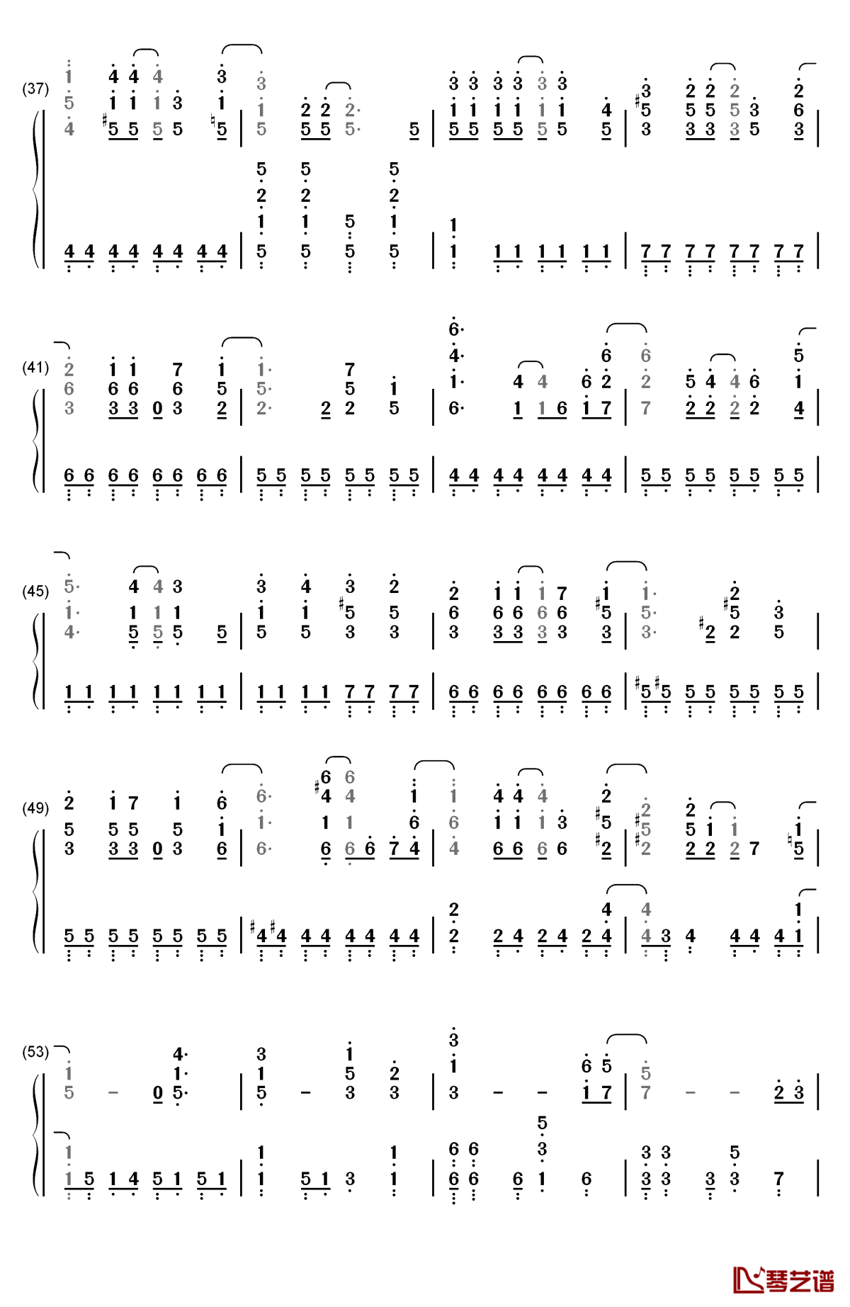 地球最后の告白を钢琴简谱-数字双手-gumi3