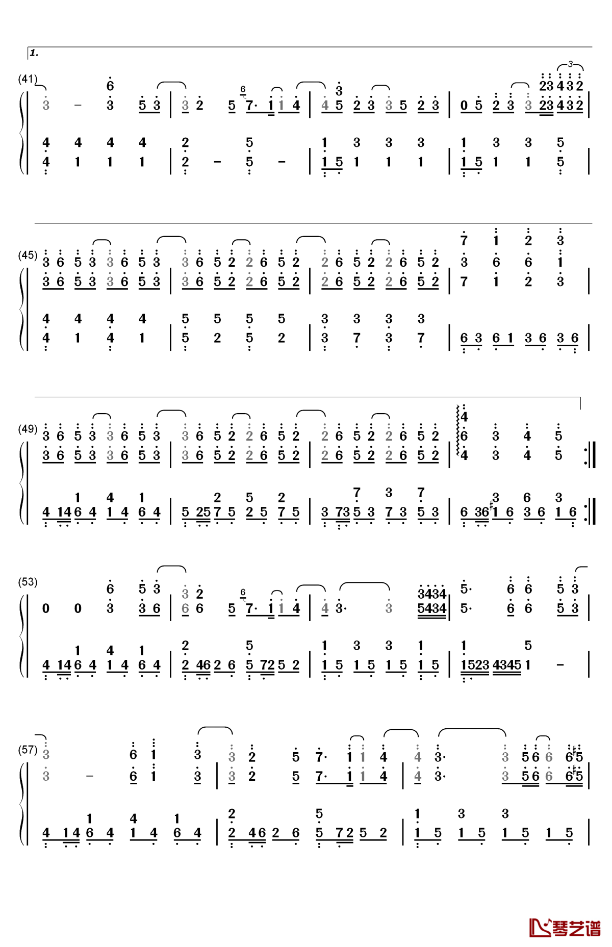 我好想你钢琴简谱-数字双手-苏打绿3