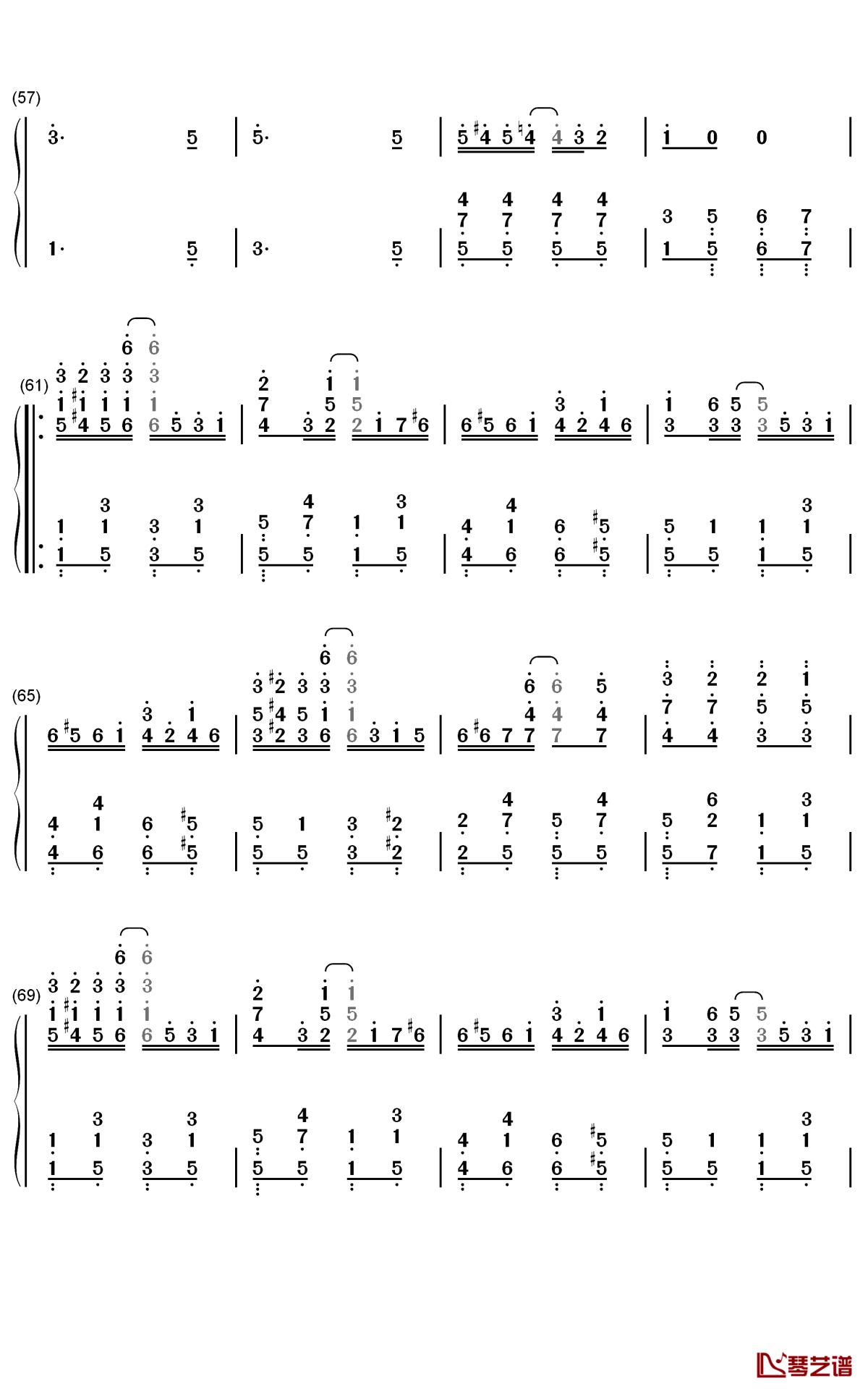 felicity rag钢琴简谱-数字双手-scott joplin4