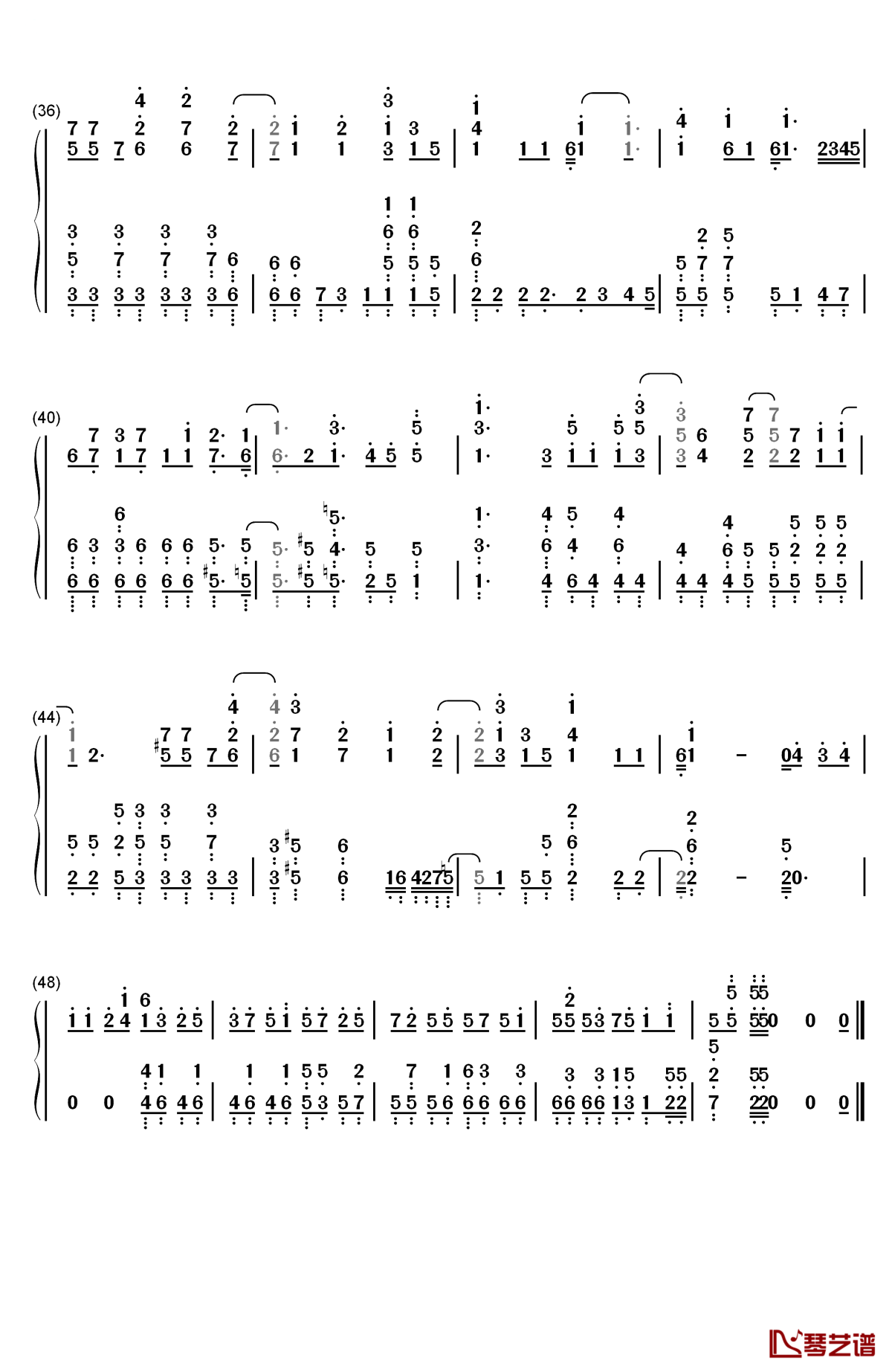 蒼い炎钢琴简谱-数字双手-itowokashi3