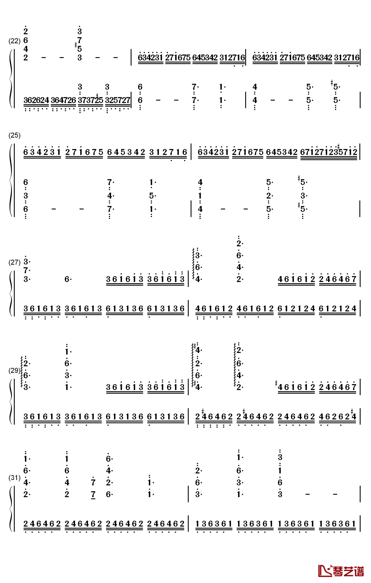 white palace钢琴简谱-数字双手-christopher larkin3