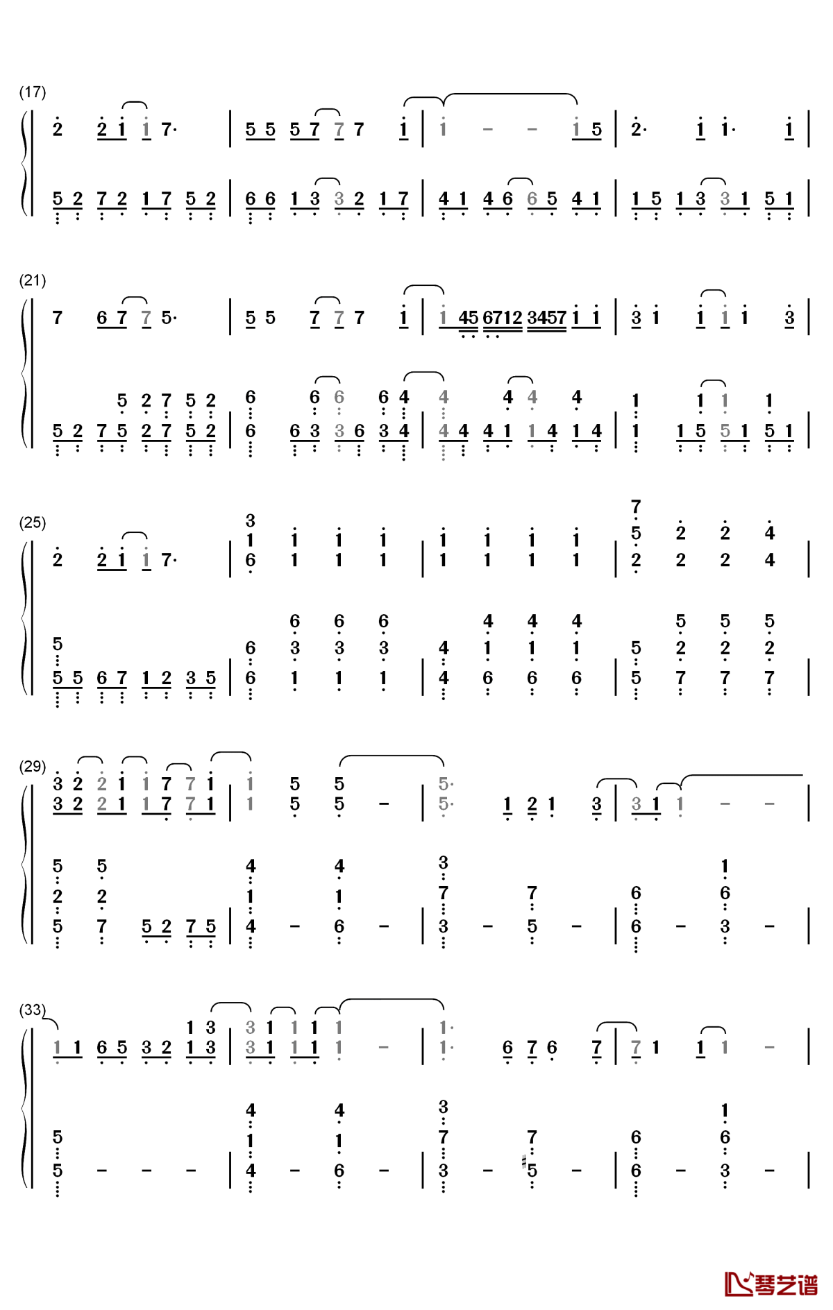 resolution钢琴简谱-数字双手-戸松遥2