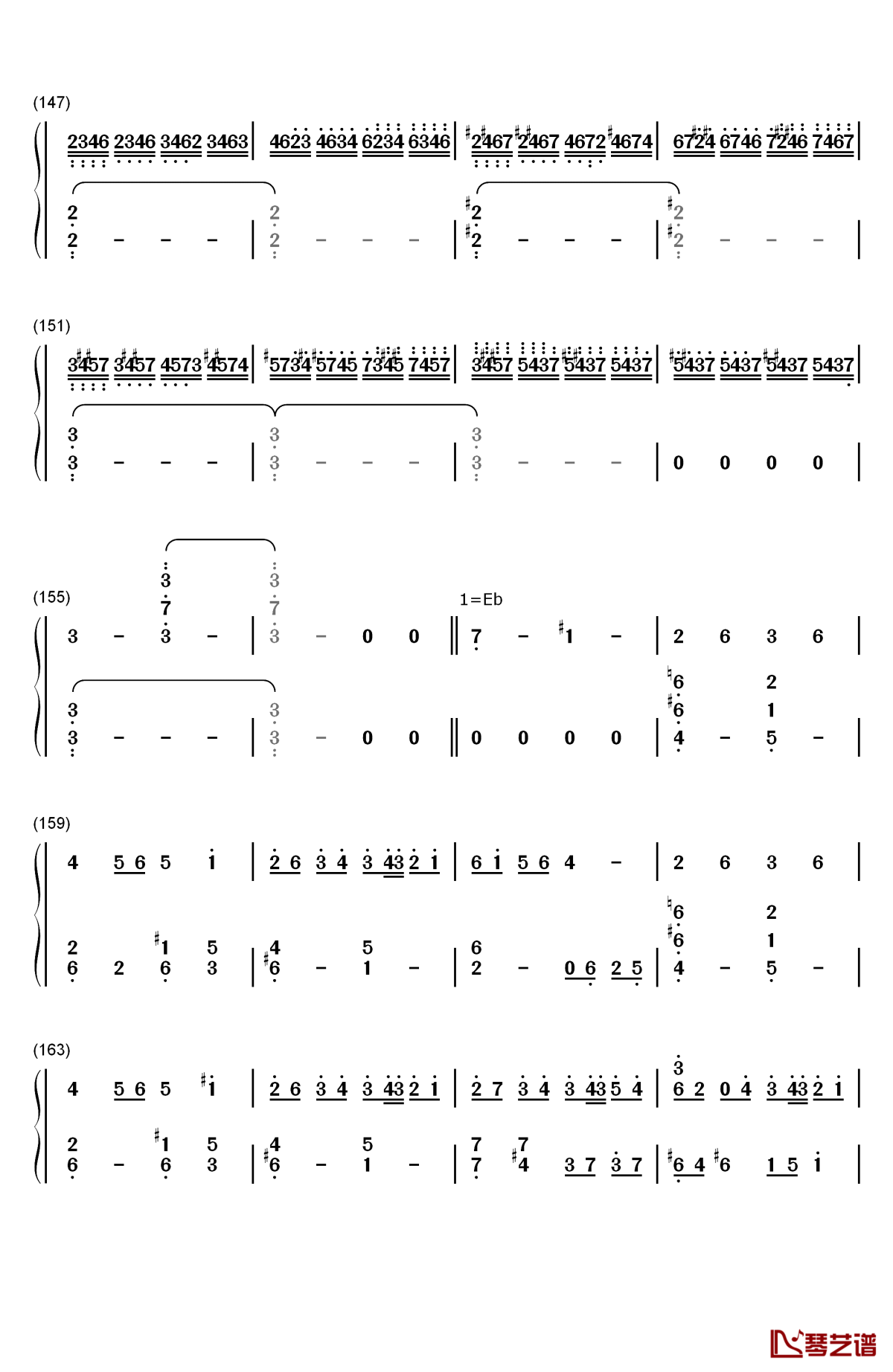 千年の孤独钢琴简谱-数字双手-东方project8