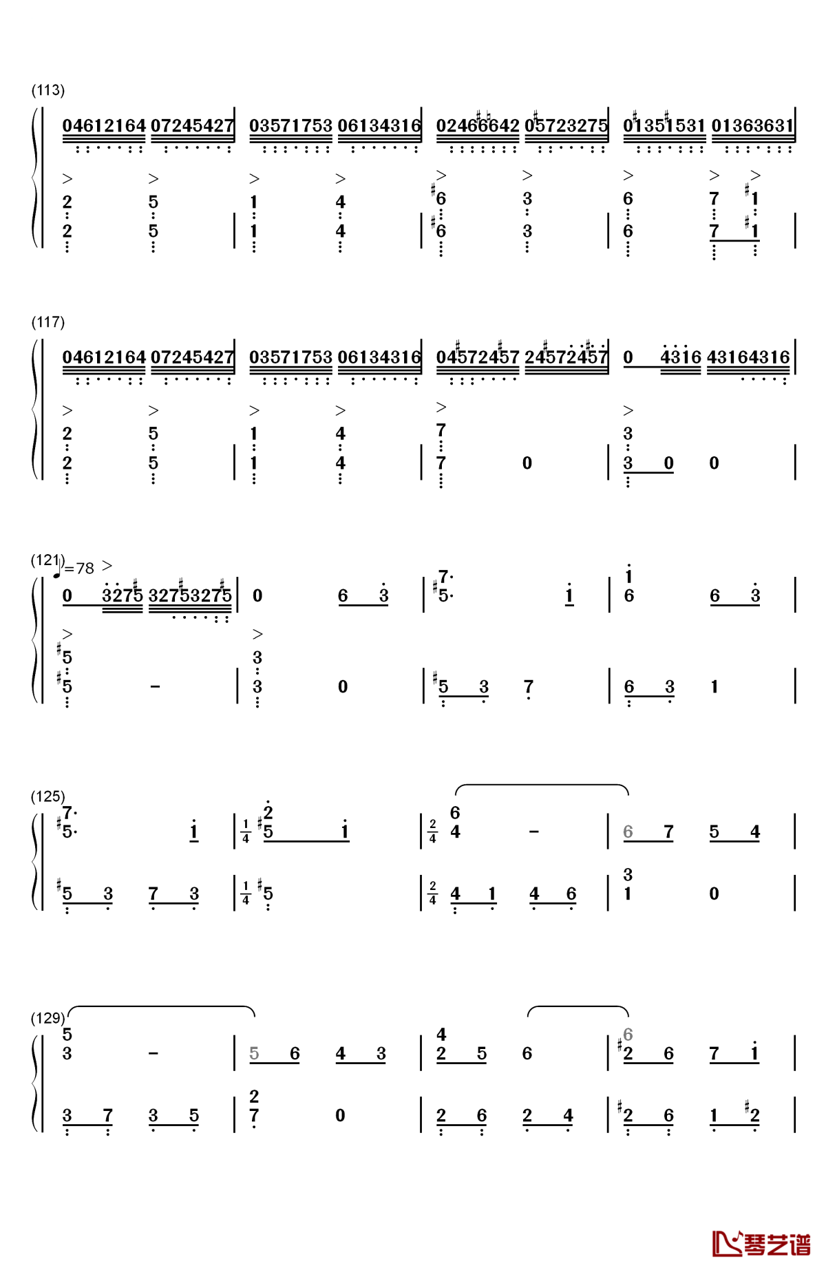 lilium钢琴简谱-数字双手-小黑久美子6