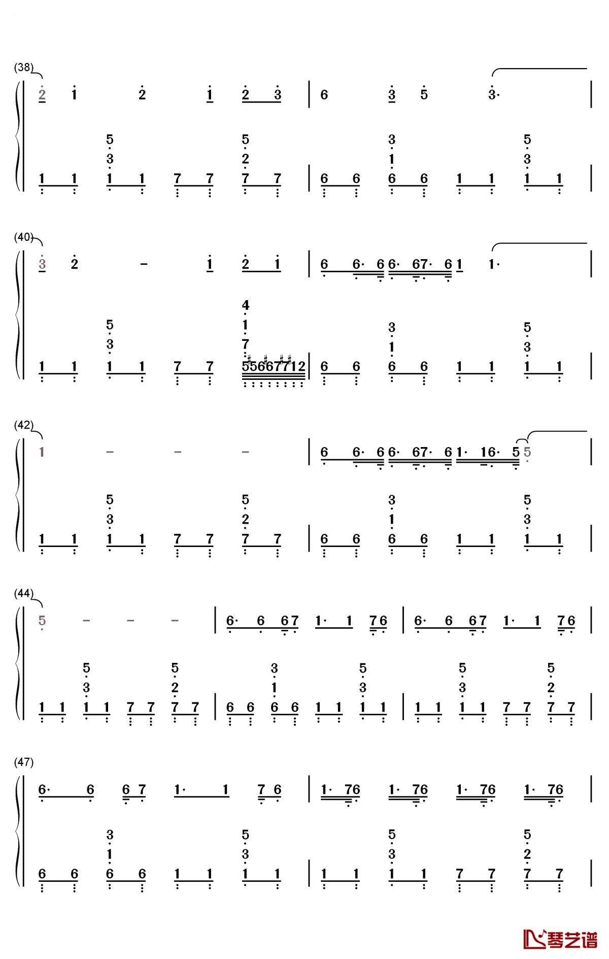 neon钢琴简谱-数字双手-猎豹移动公司4