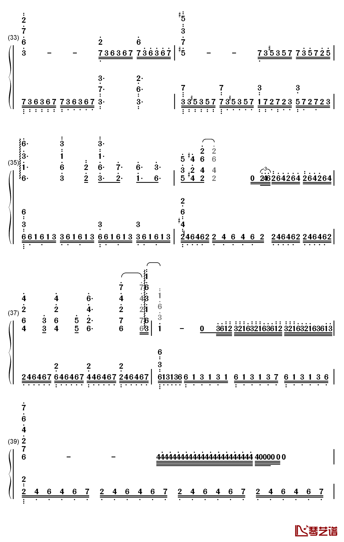 white palace钢琴简谱-数字双手-christopher larkin4