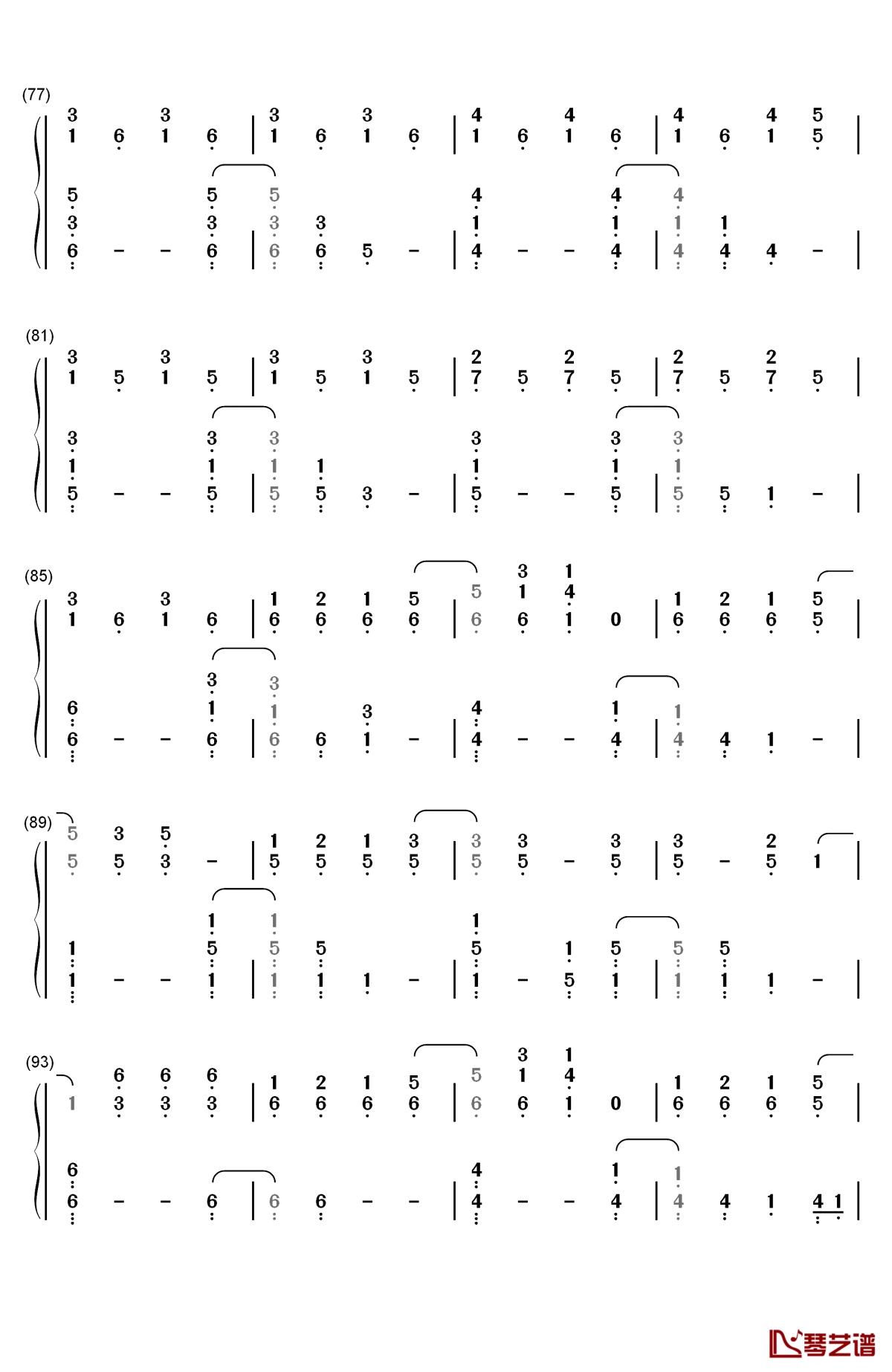 the scientist钢琴简谱-数字双手-coldplay5