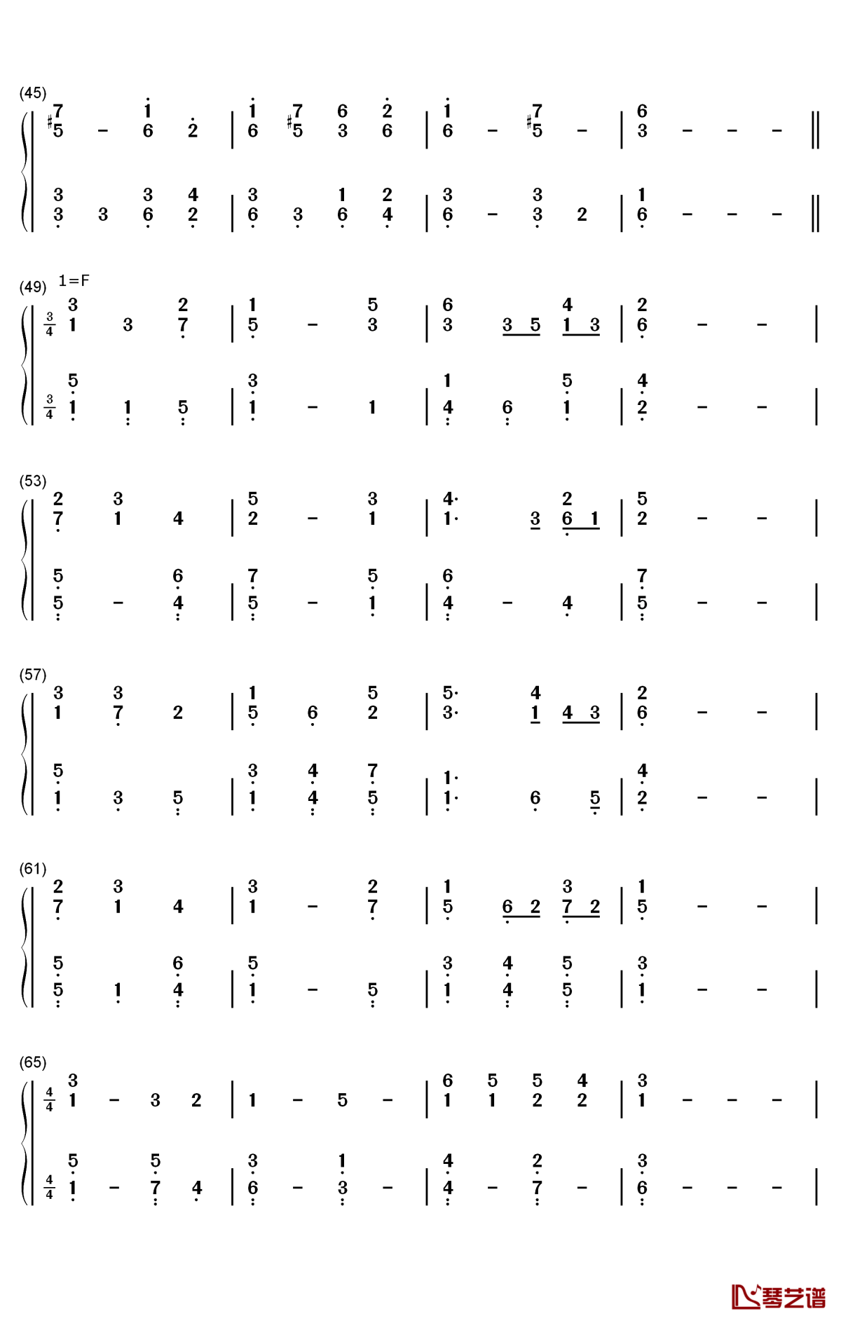 abide with me钢琴简谱-数字双手-william henry monk3