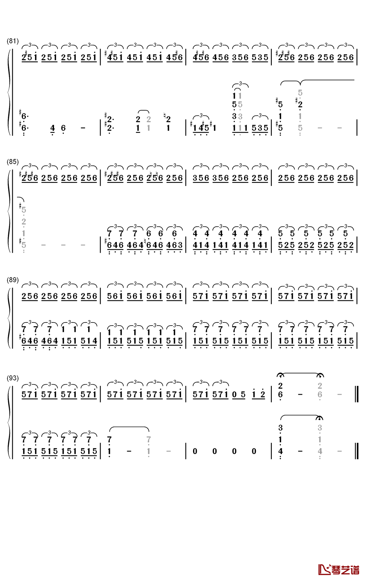 sad machine简谱-porter robinson歌曲-数字双手曲谱6