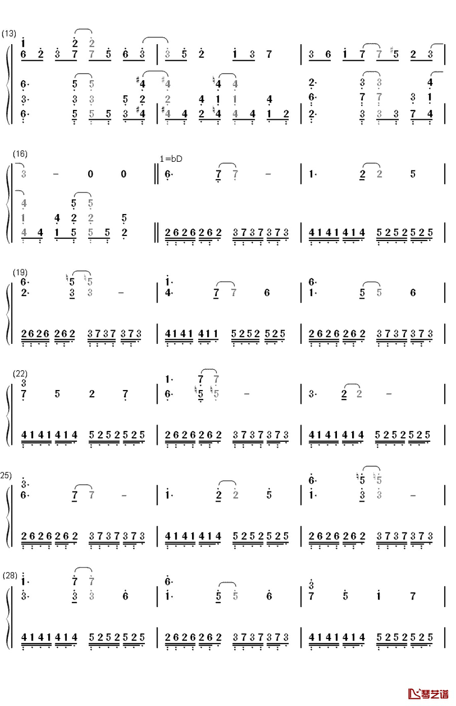 ネクロファンタジア钢琴简谱-数字双手-东方project2