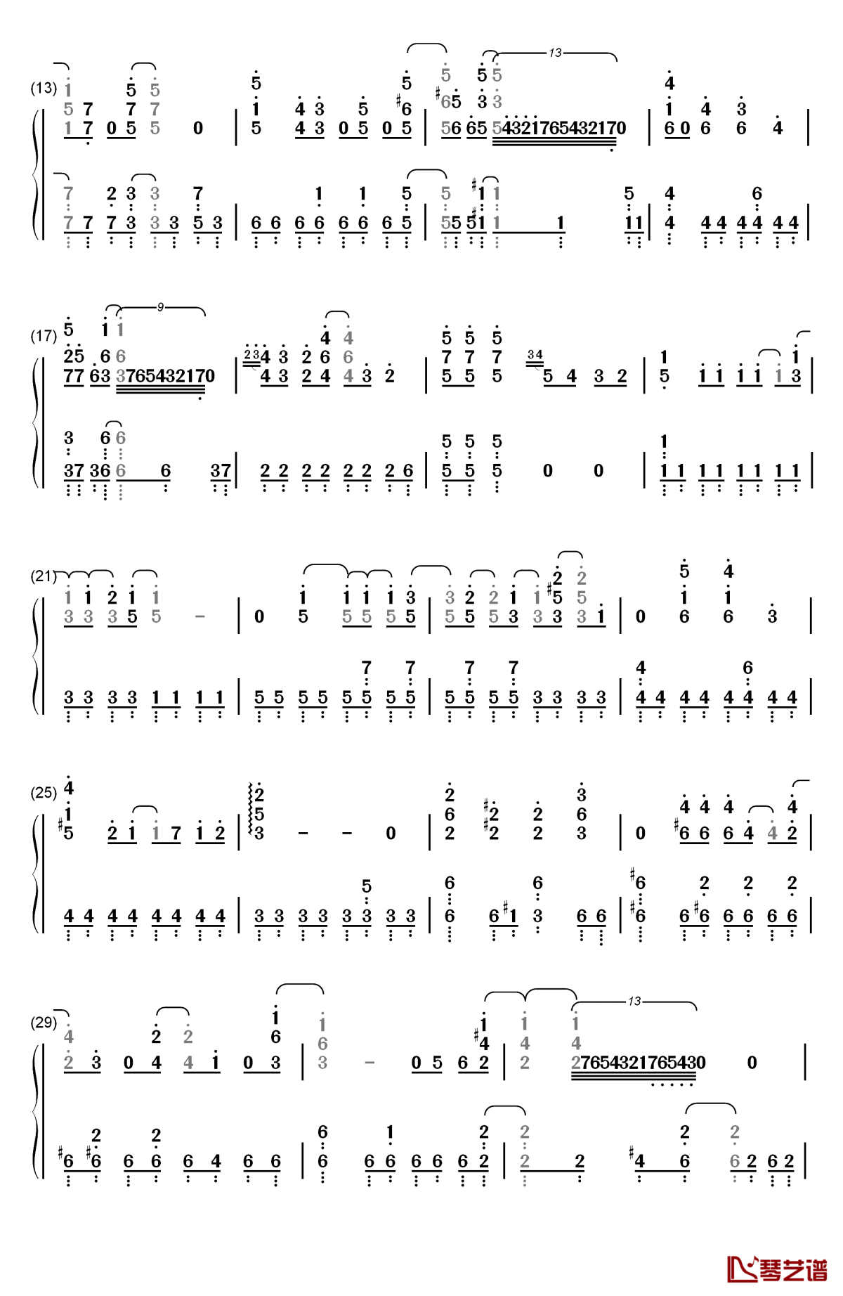 step by step up钢琴简谱-数字双手-fourfolium2