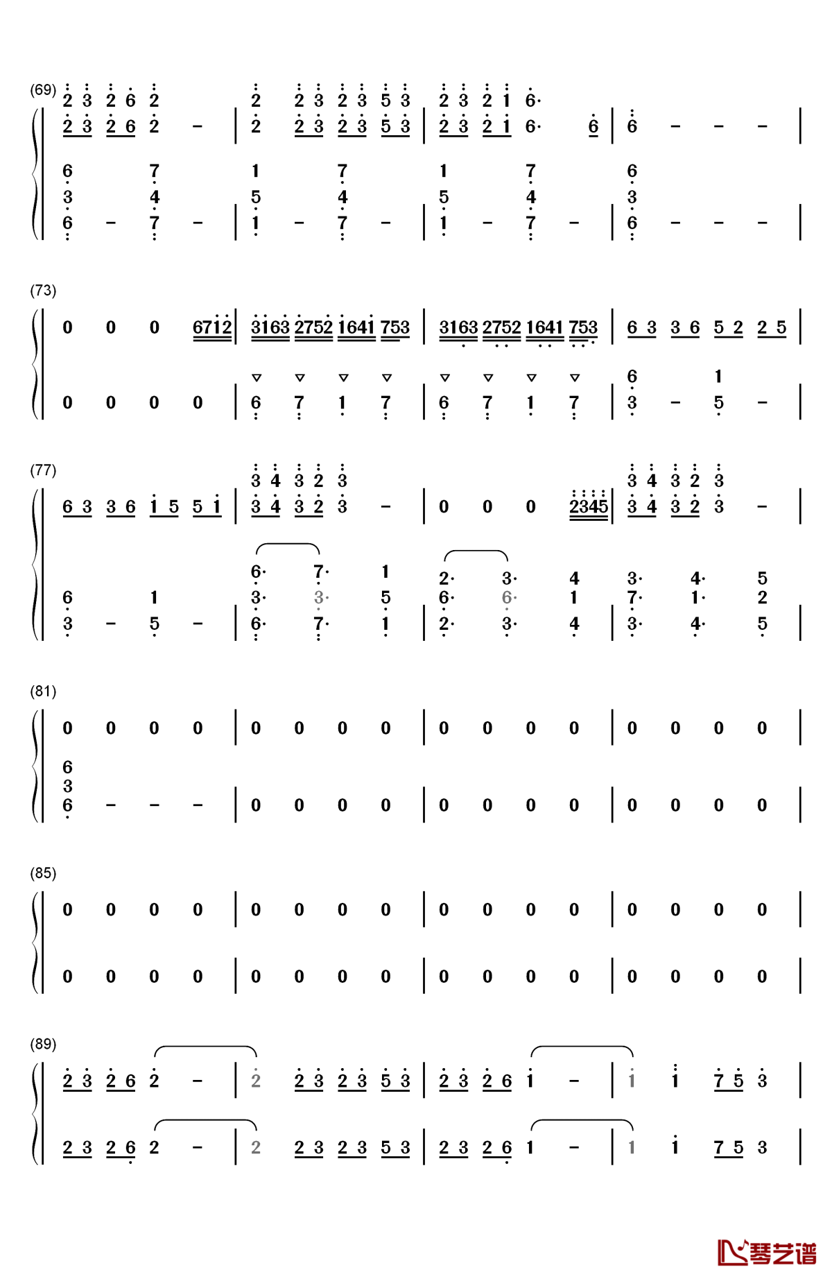 merry christmas mr lawrence钢琴简谱-数字双手-坂本龙一4