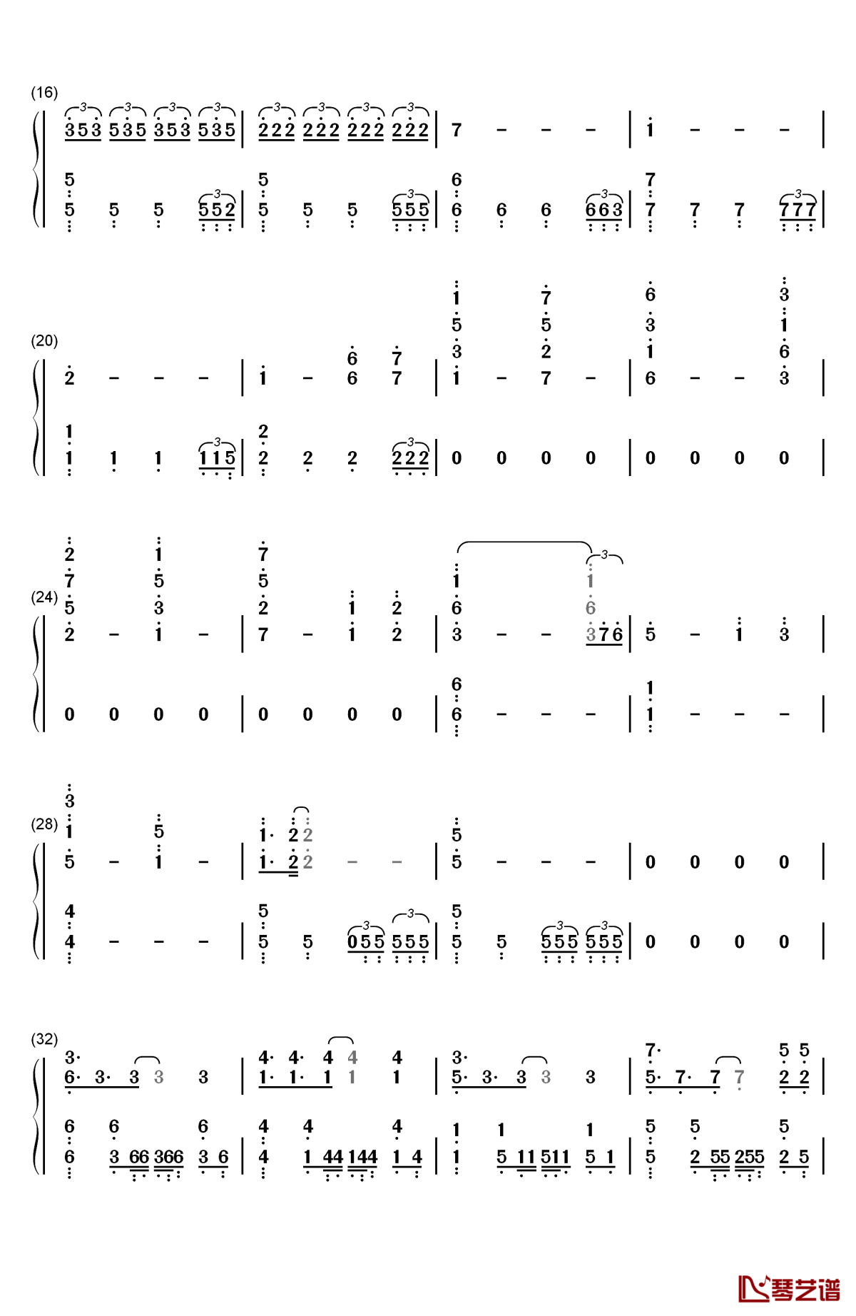 allied force钢琴简谱-数字双手-林ゆうき2