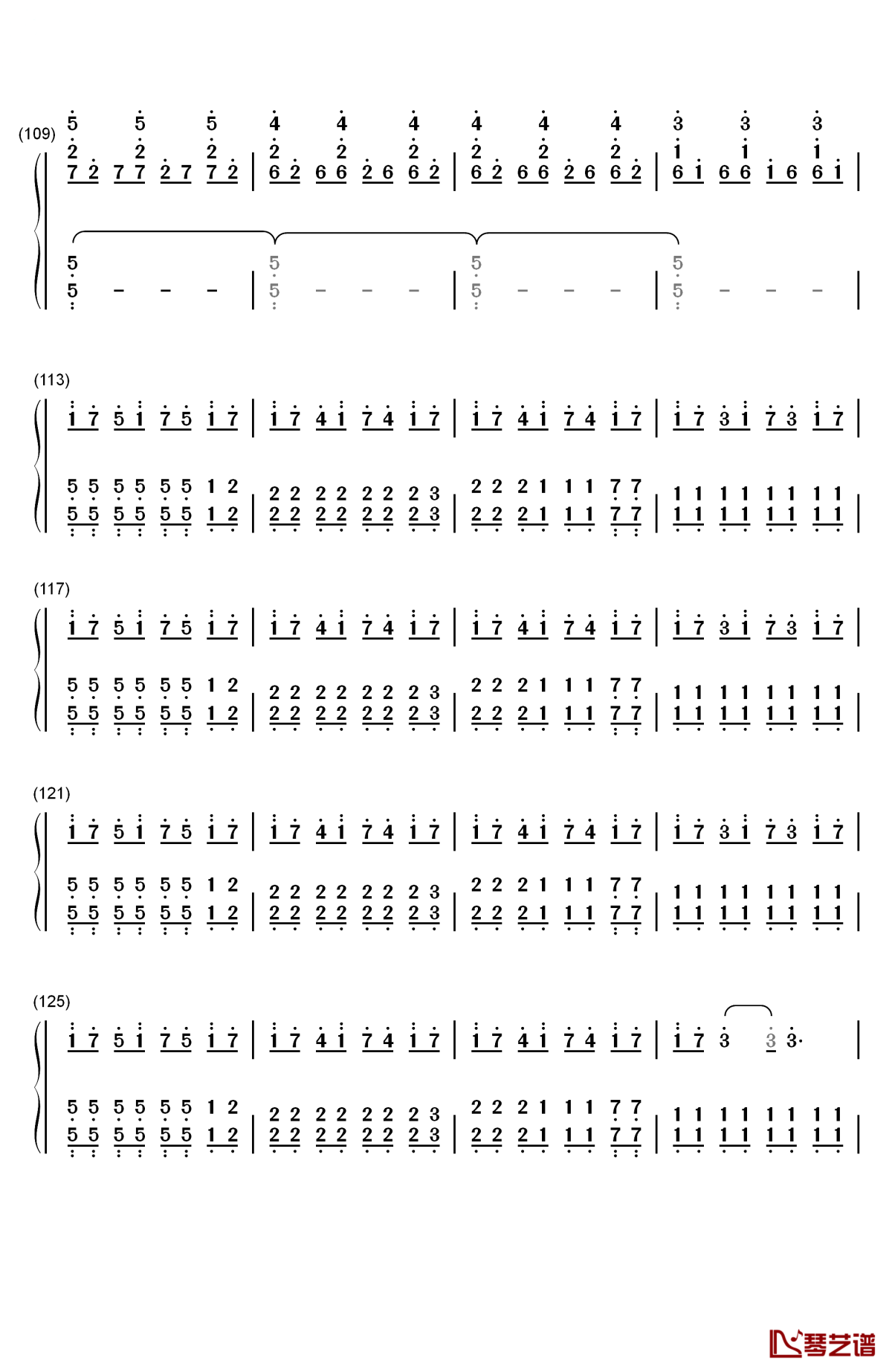 clocks钢琴简谱-数字双手-coldplay6