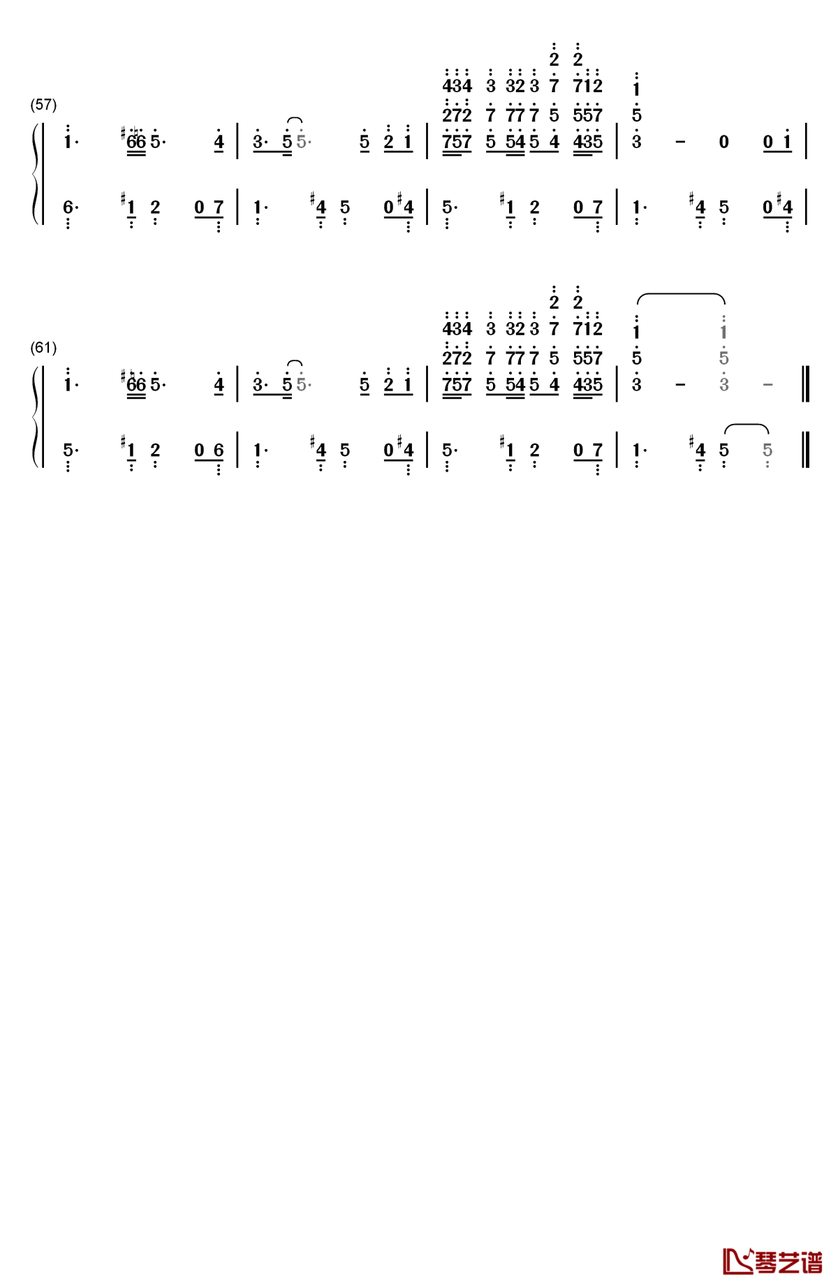 来吧甜蜜的死亡钢琴简谱-数字双手-arianne4