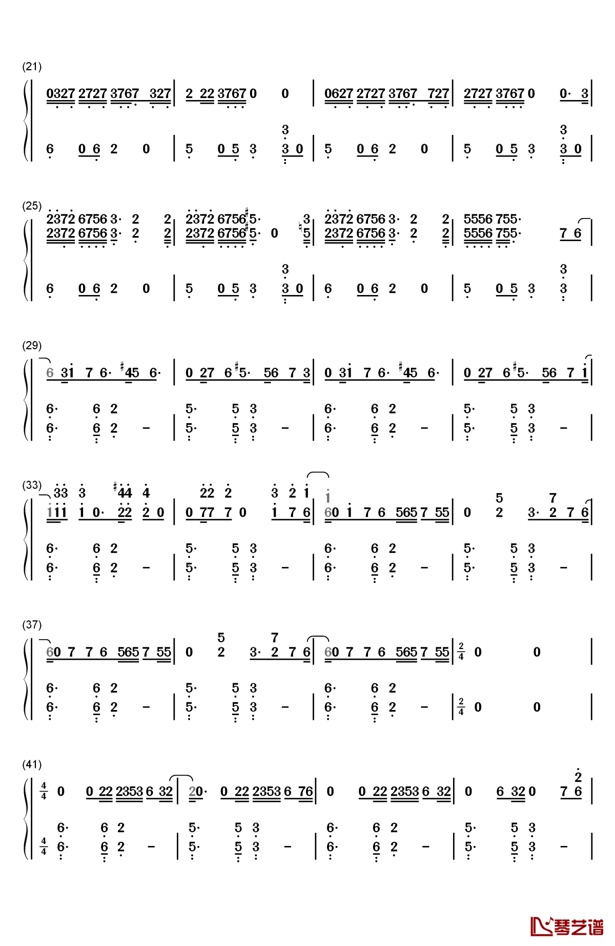 back to you钢琴简谱-数字双手-louis tomlinson2