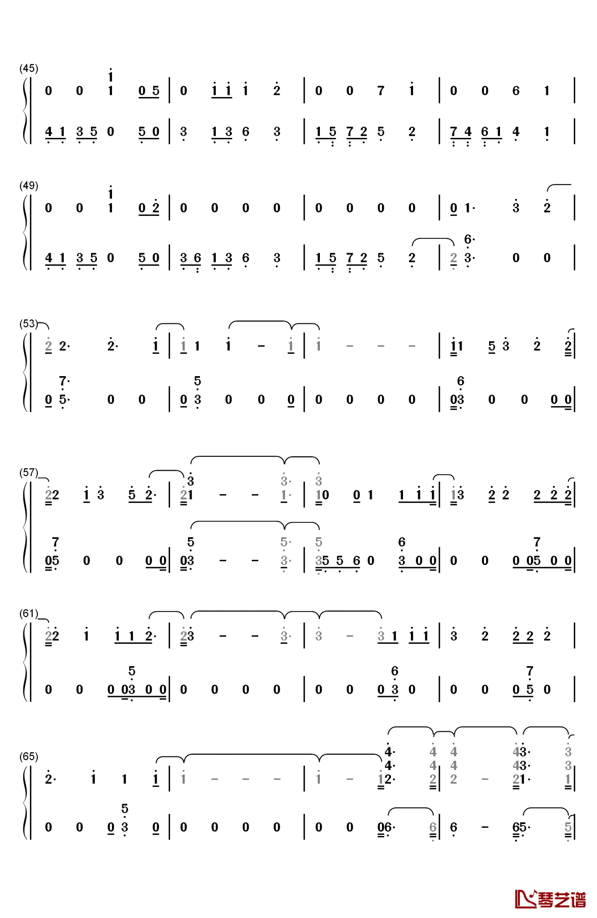 too much to ask钢琴简谱-数字双手-niall horan3