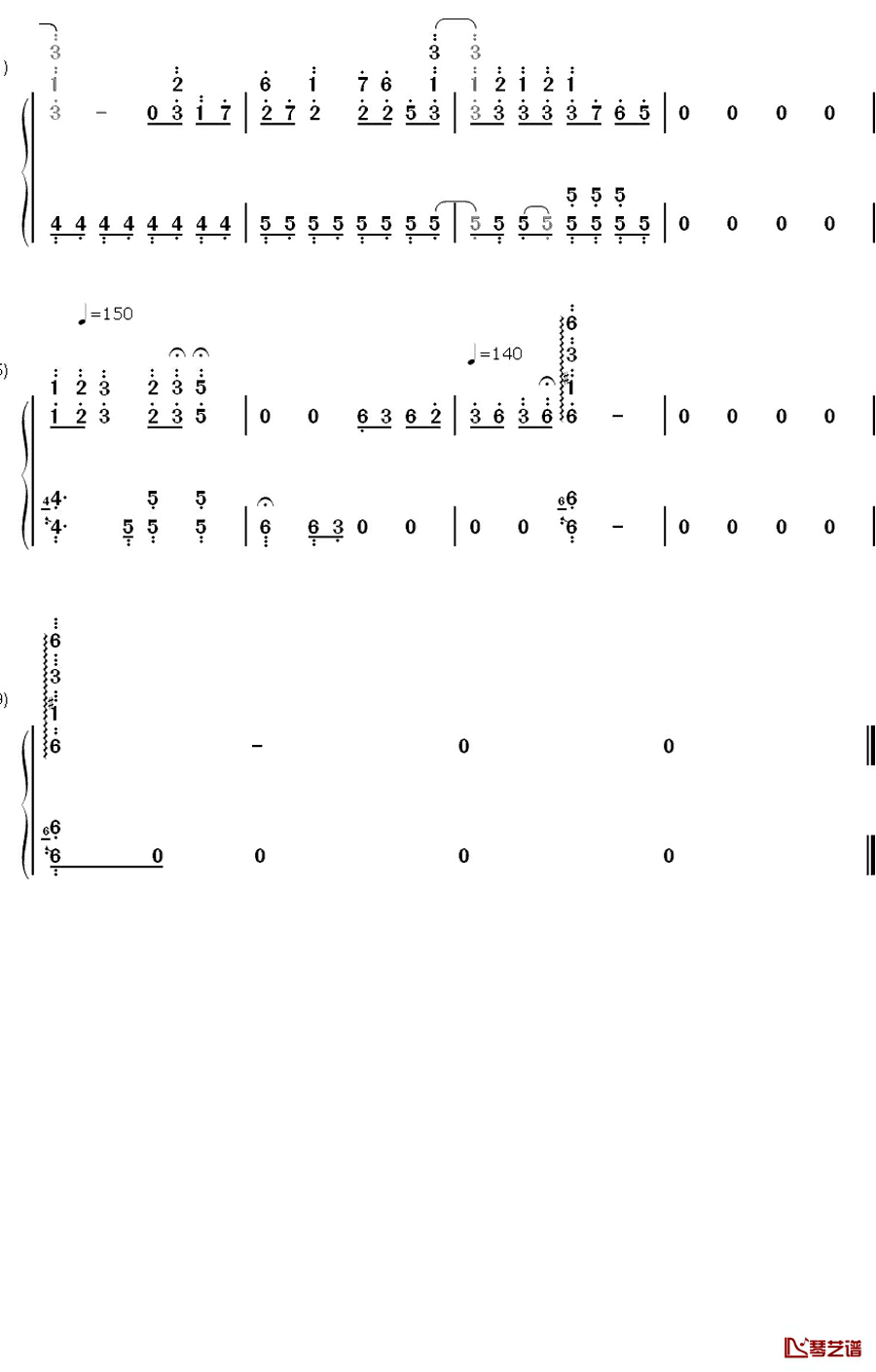 恋色マスタースパーク钢琴简谱-数字双手-东方project10