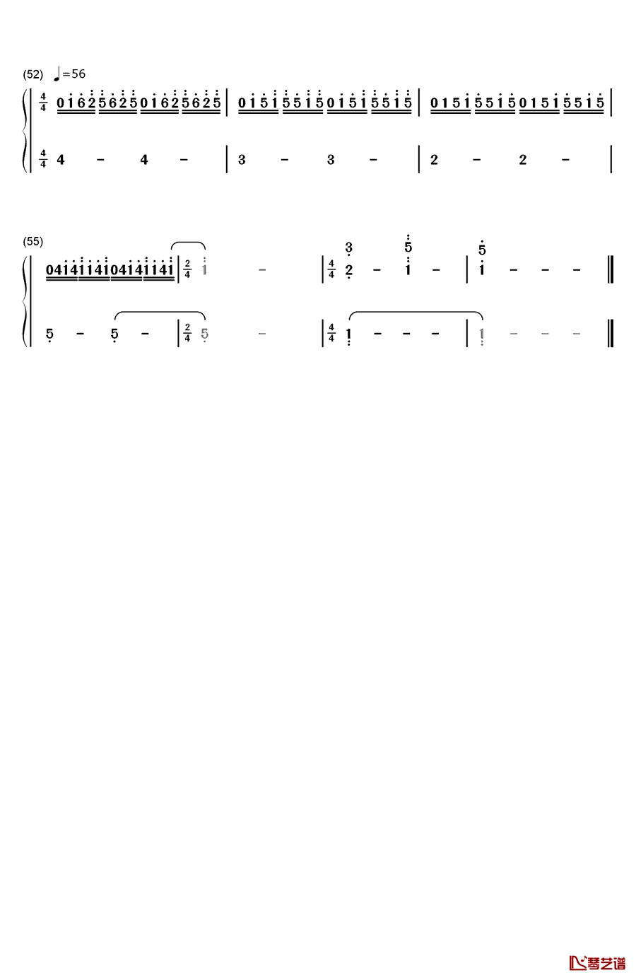 一吻之间钢琴简谱-数字双手-张碧晨4