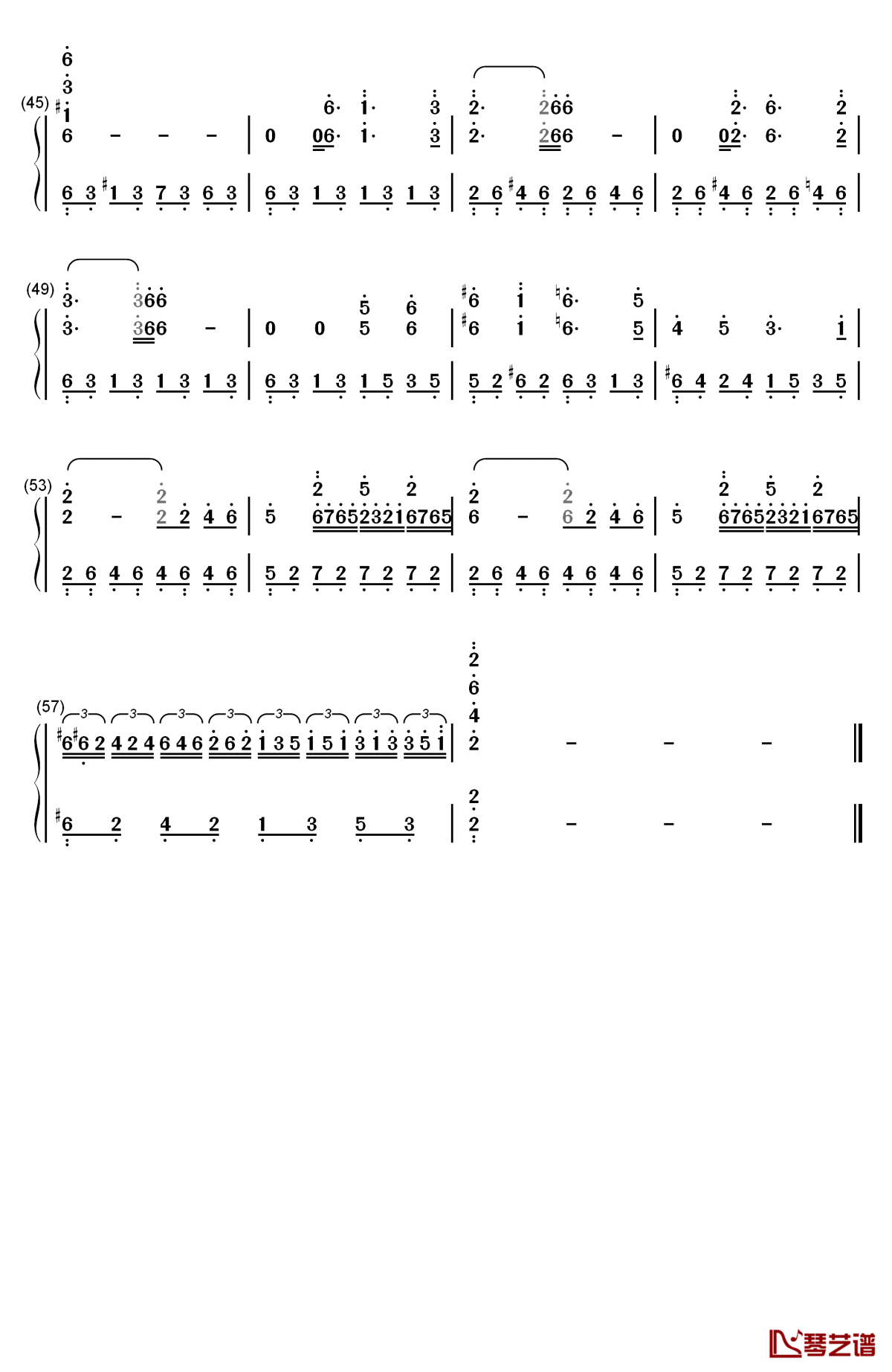 出埃及记柔情版钢琴简谱-数字双手-马克西姆  maksim3