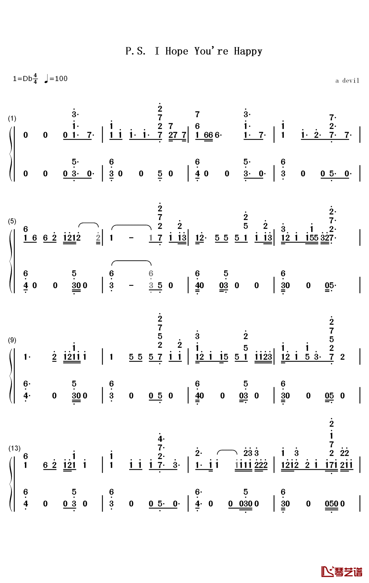 ps i hope you are happy钢琴简谱-数字双手-the chainsmokers blink-1821