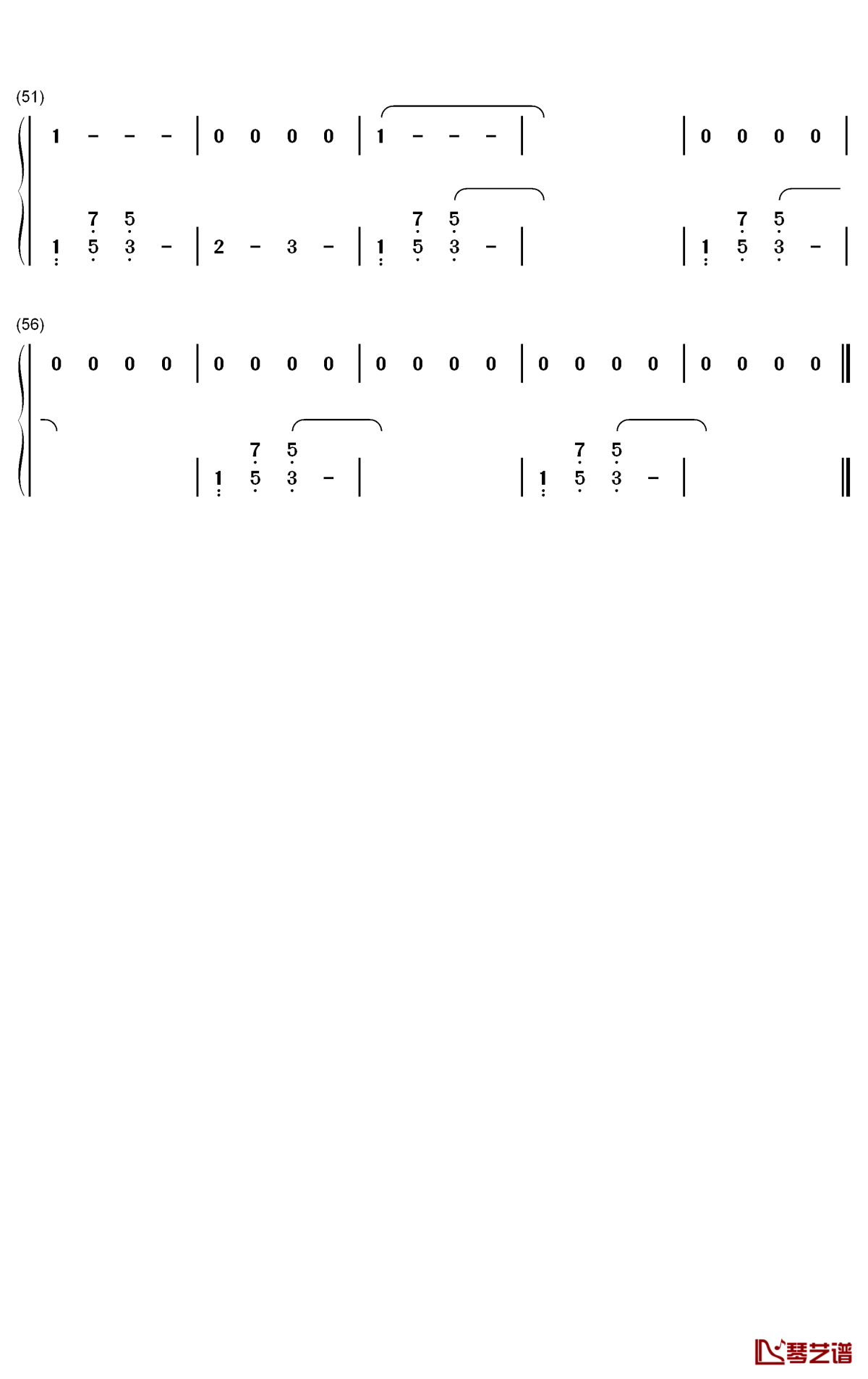 subwoofer lullaby简谱-c418歌曲-数字双手曲谱3