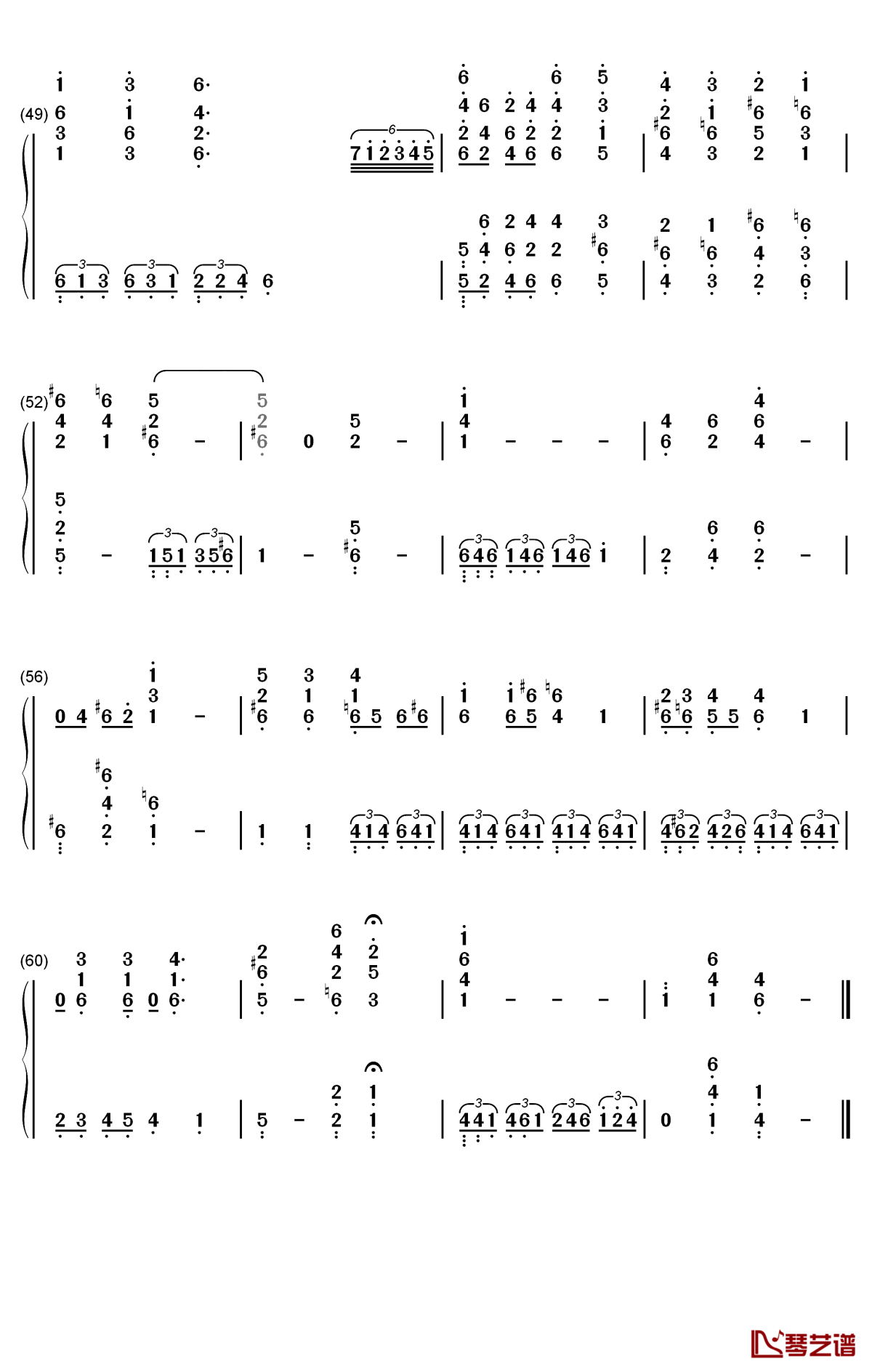 嘎俄丽泰钢琴简谱-数字双手-黎英海4