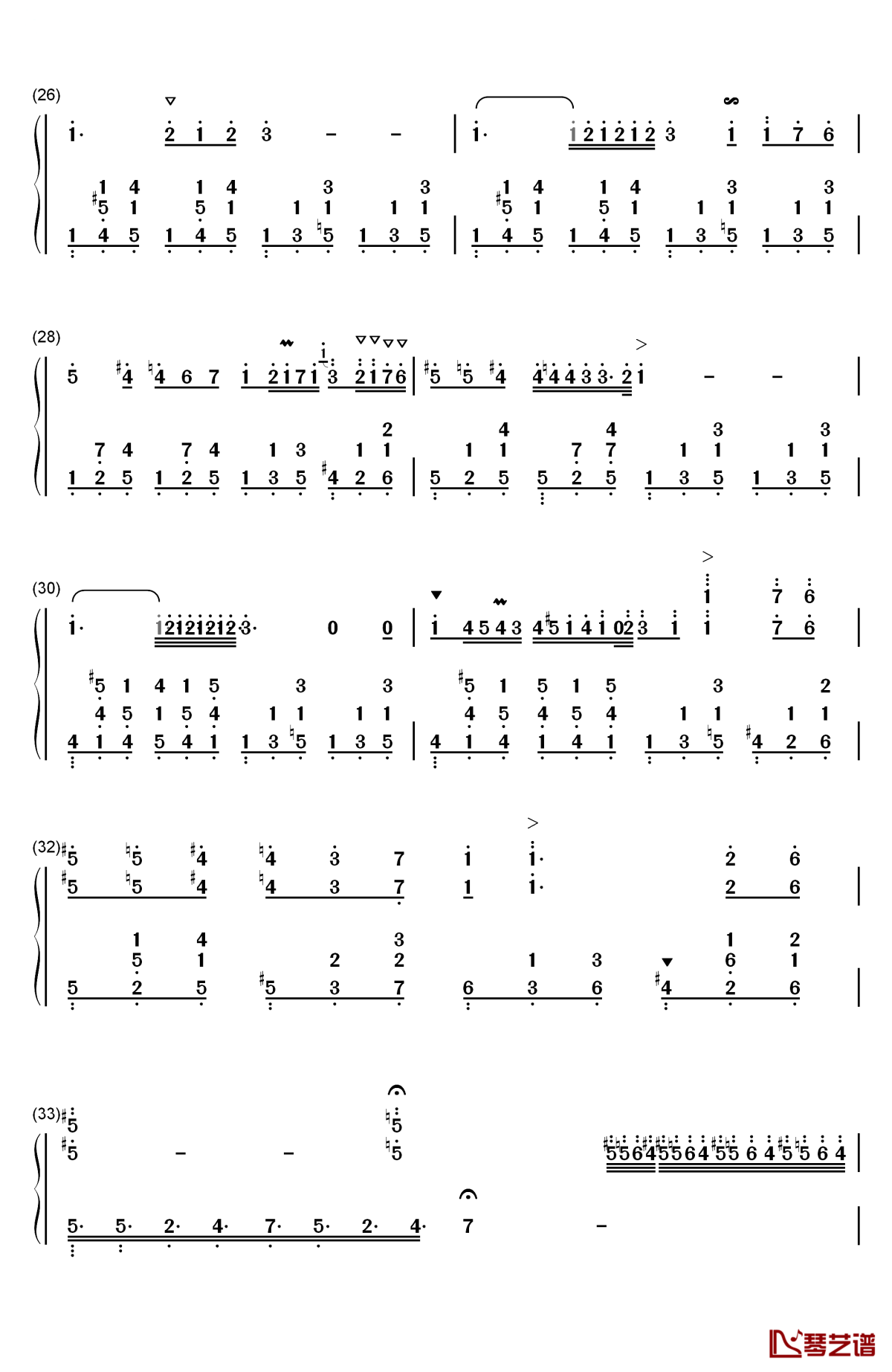 降e大调夜曲钢琴简谱-数字双手-肖邦4