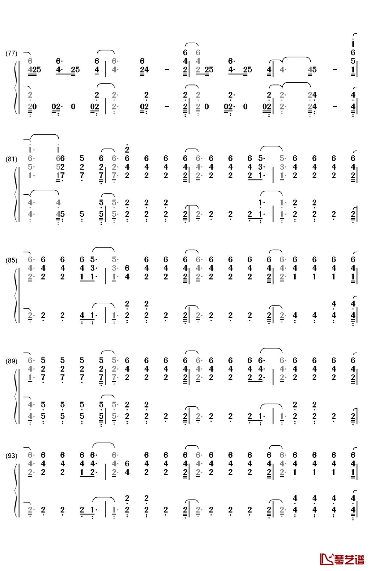 kiwi钢琴简谱-数字双手-harry styles5