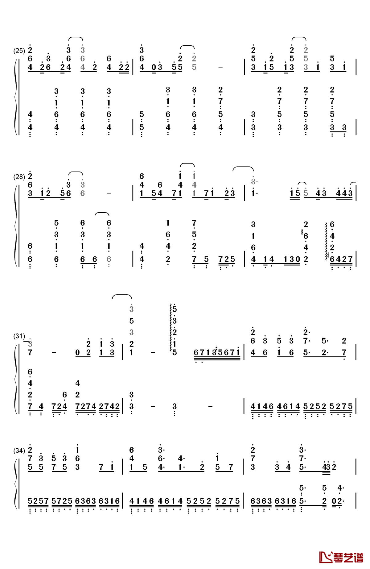 いくつもの夜を越えて钢琴简谱-数字双手-初音未来3