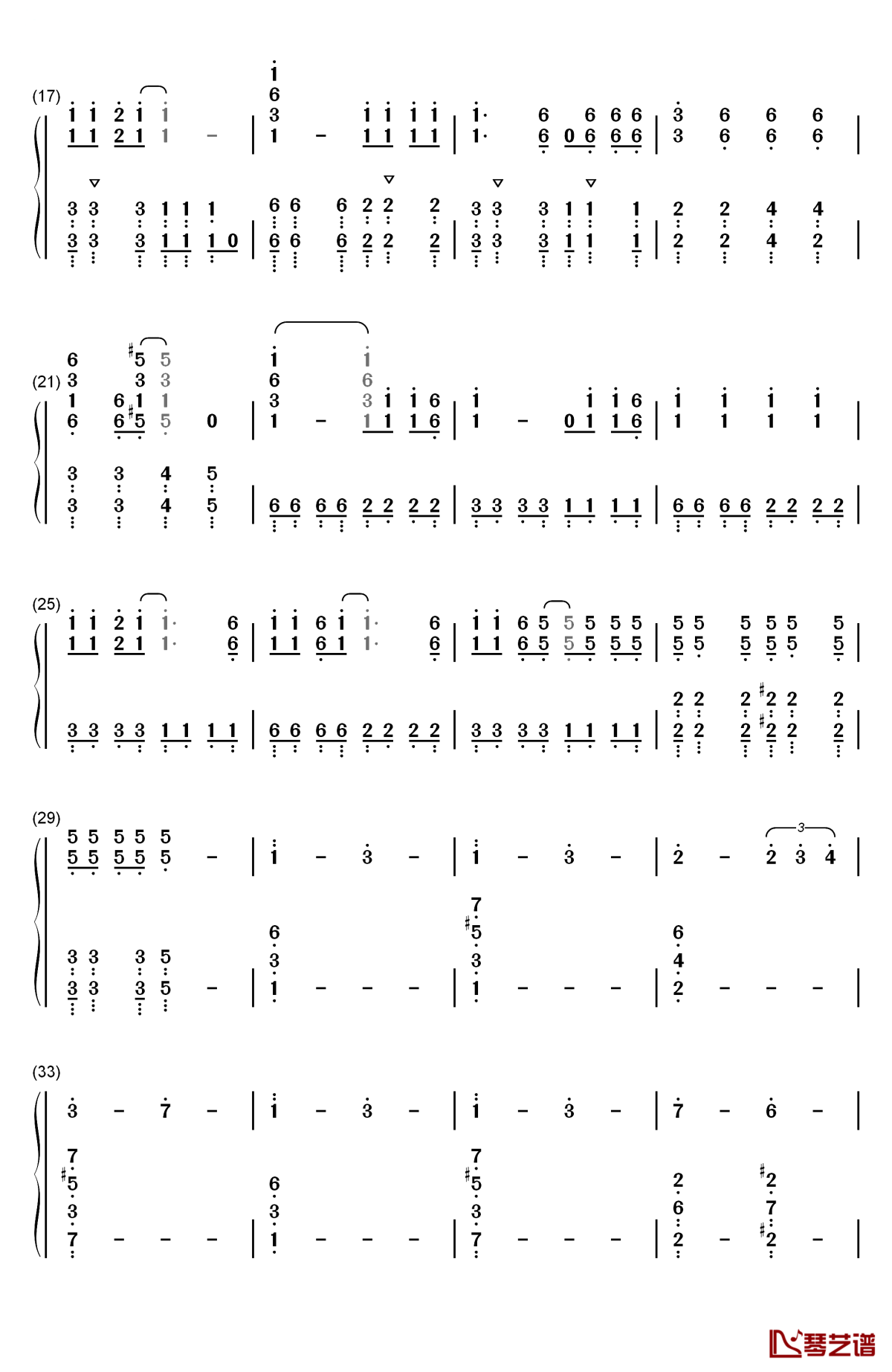 go cry go钢琴简谱-数字双手-oxt2