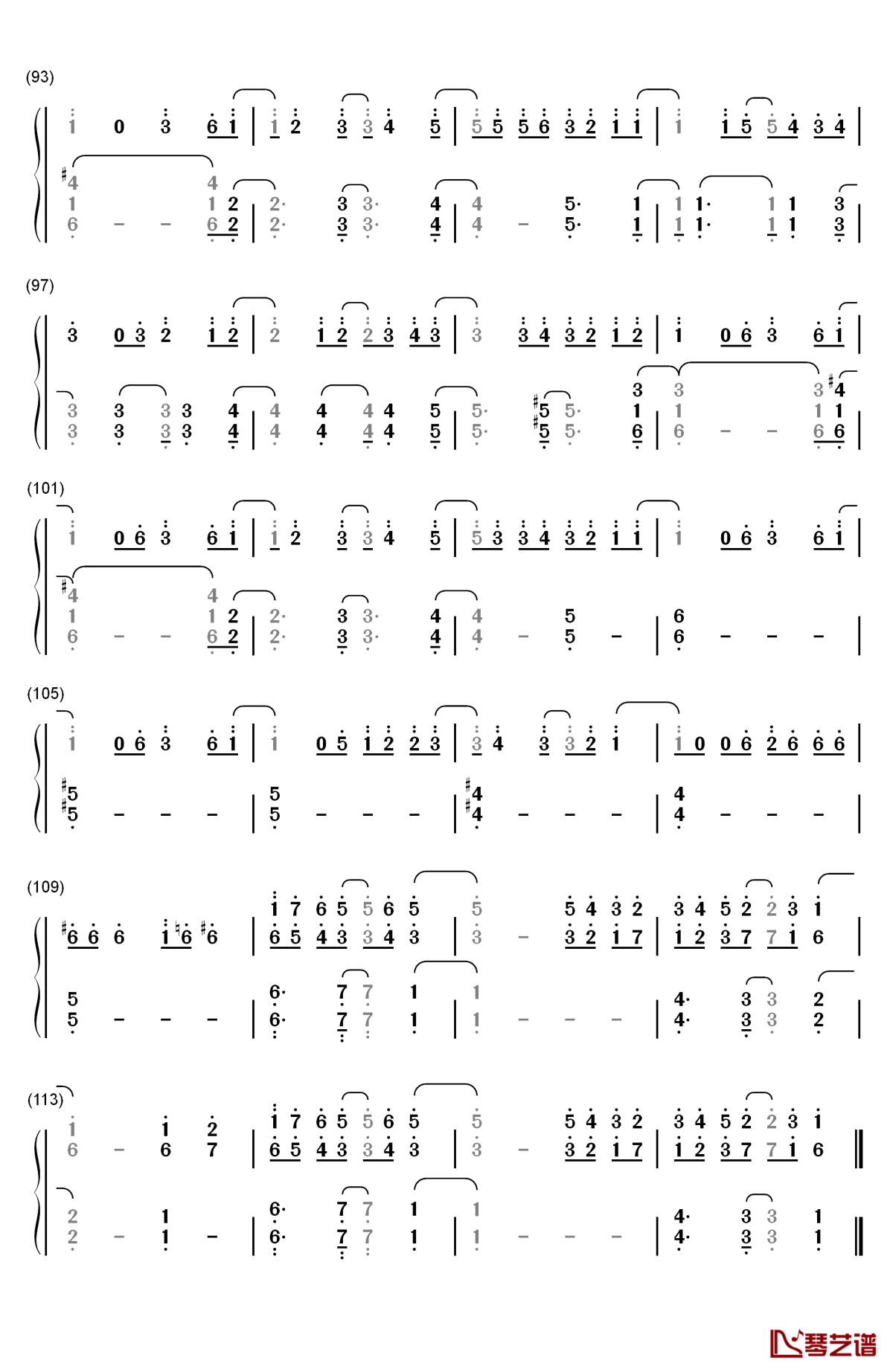 さよならバイスタンダー 钢琴简谱-数字双手-yuki5