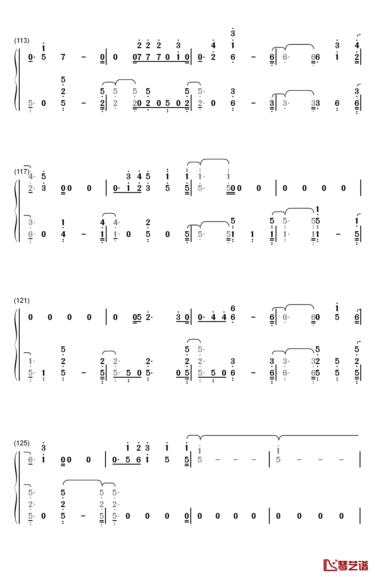 space between钢琴简谱-数字双手-mal evie8