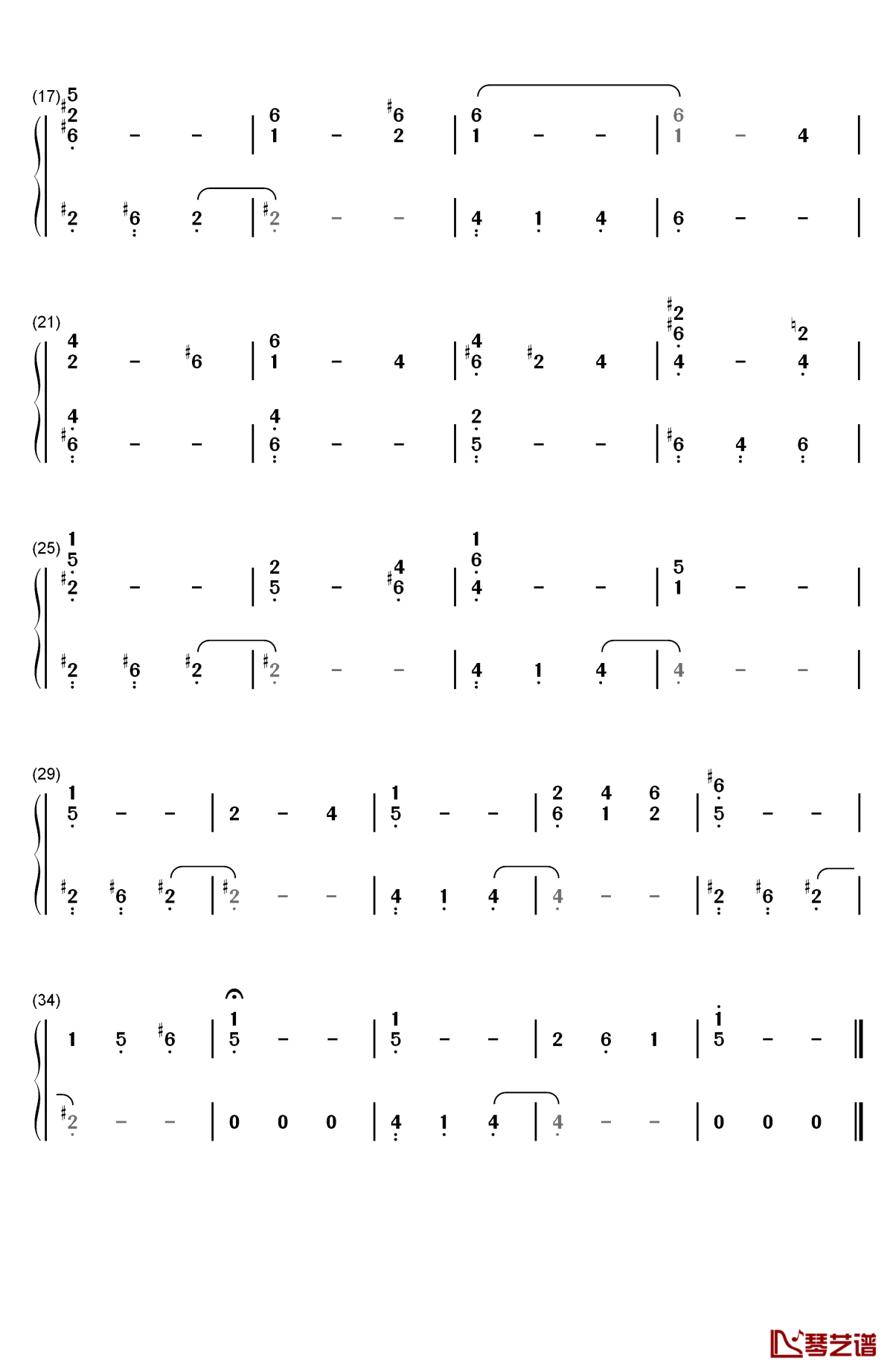 伽蓝之洞钢琴简谱-数字双手-梶浦由记2