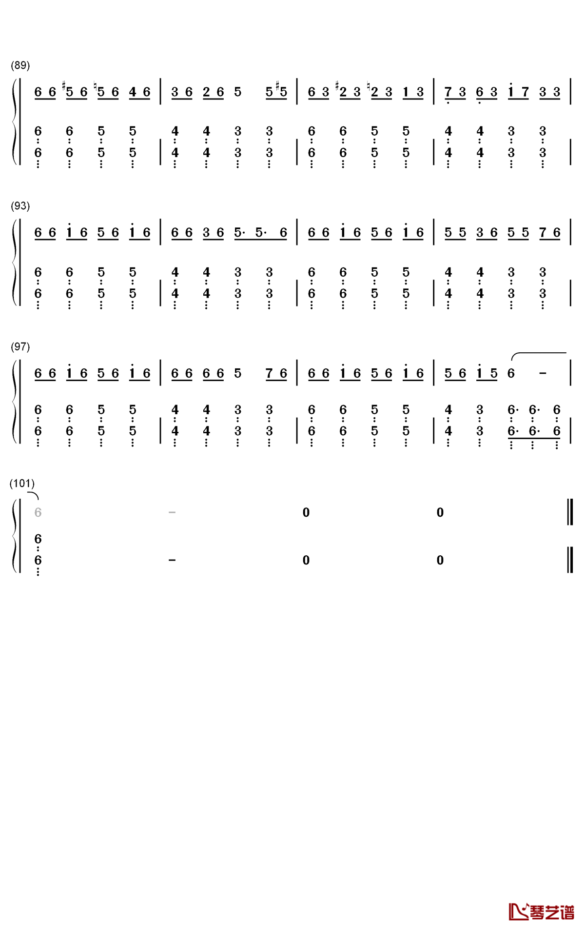 达拉崩吧钢琴简谱-数字双手-洛天依 言和5