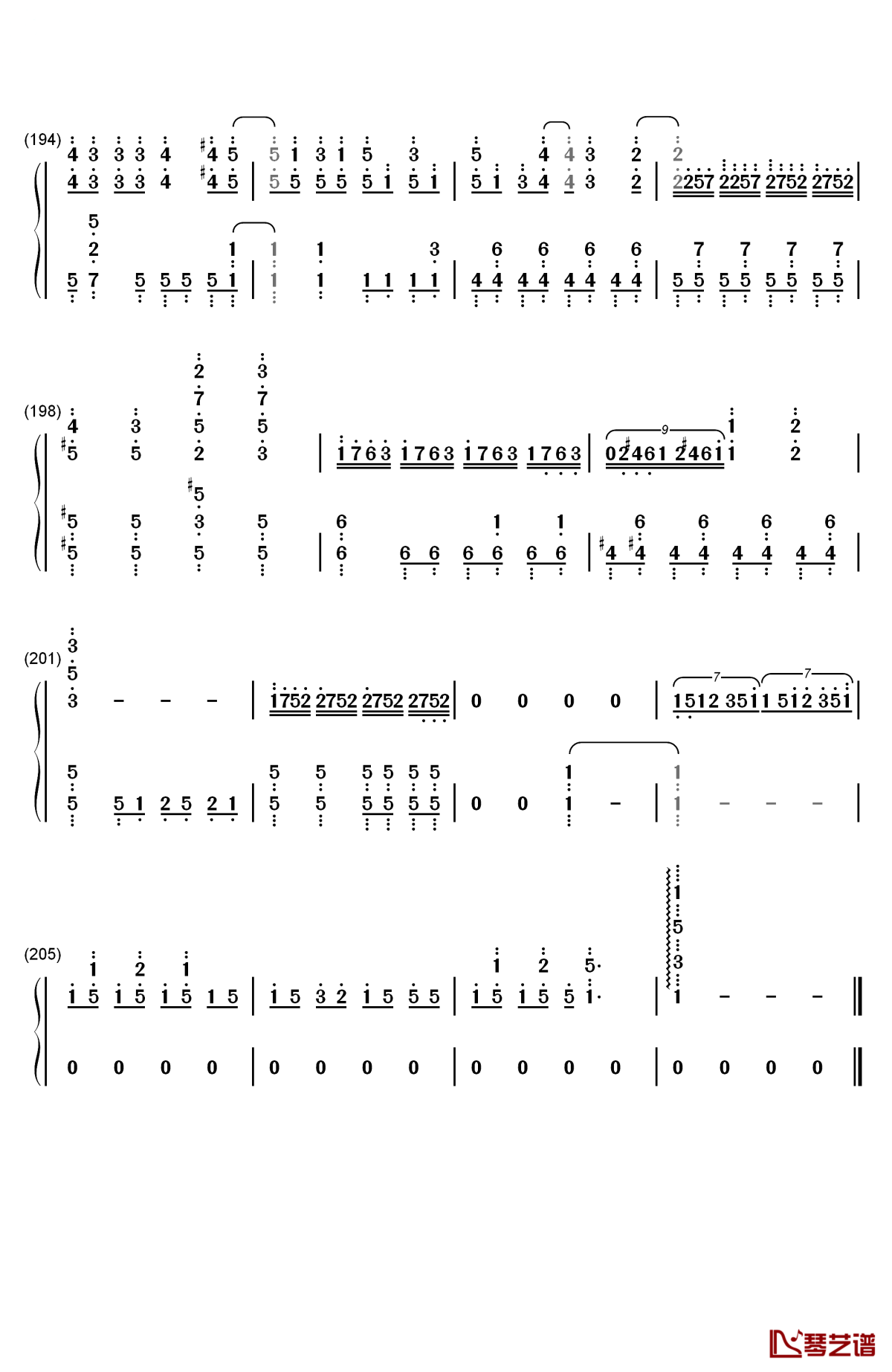 地球最后の告白を钢琴简谱-数字双手-gumi13